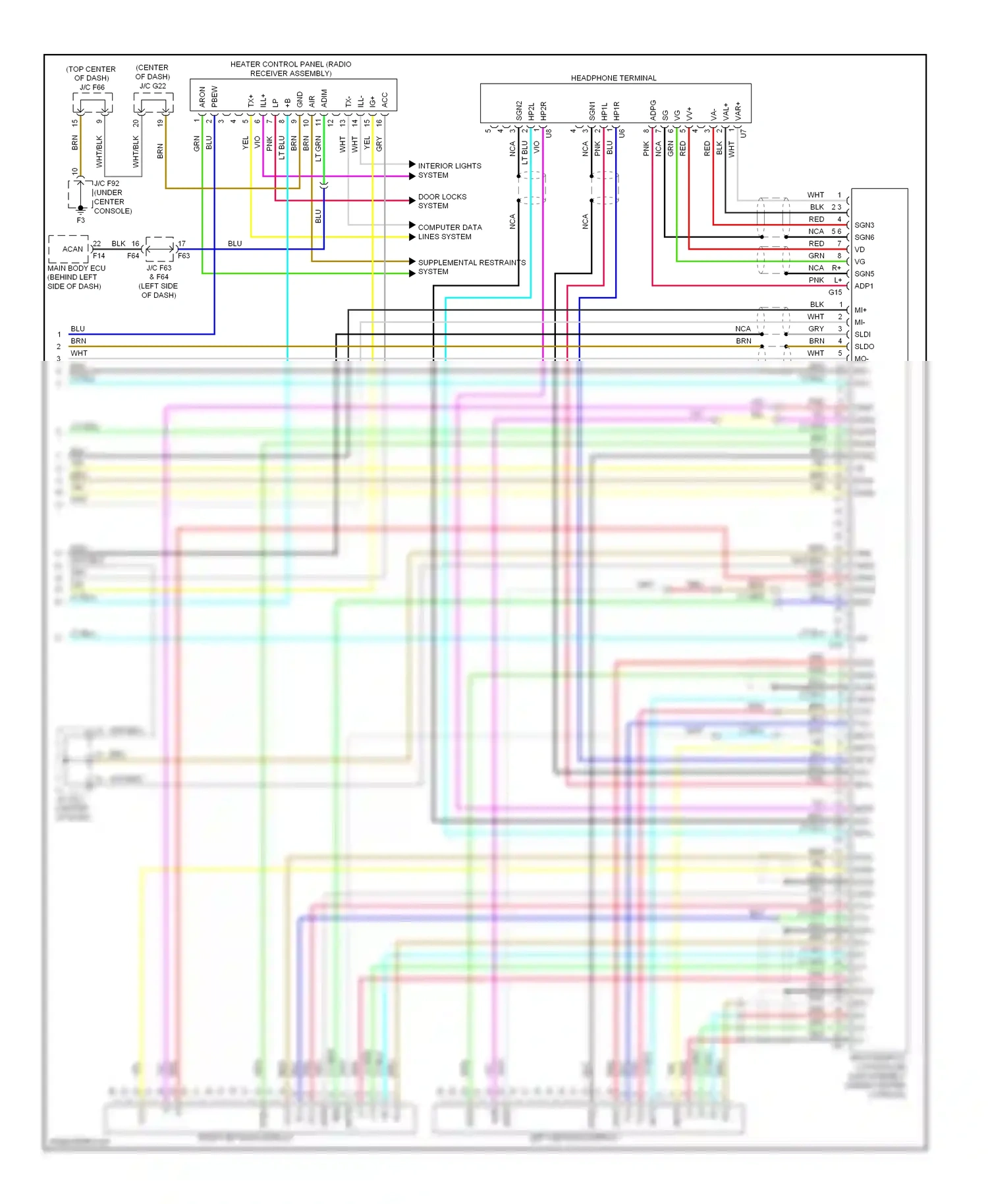 Wiring diagram supplemental restraints system for Lexus RX III (2008-2012) (1 of 5)