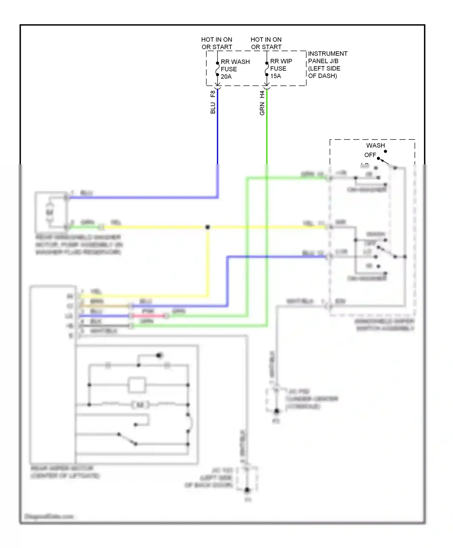 Wiring diagram windshield wiper switch assembly for Lexus RX III (2008-2012) (5 of 5)