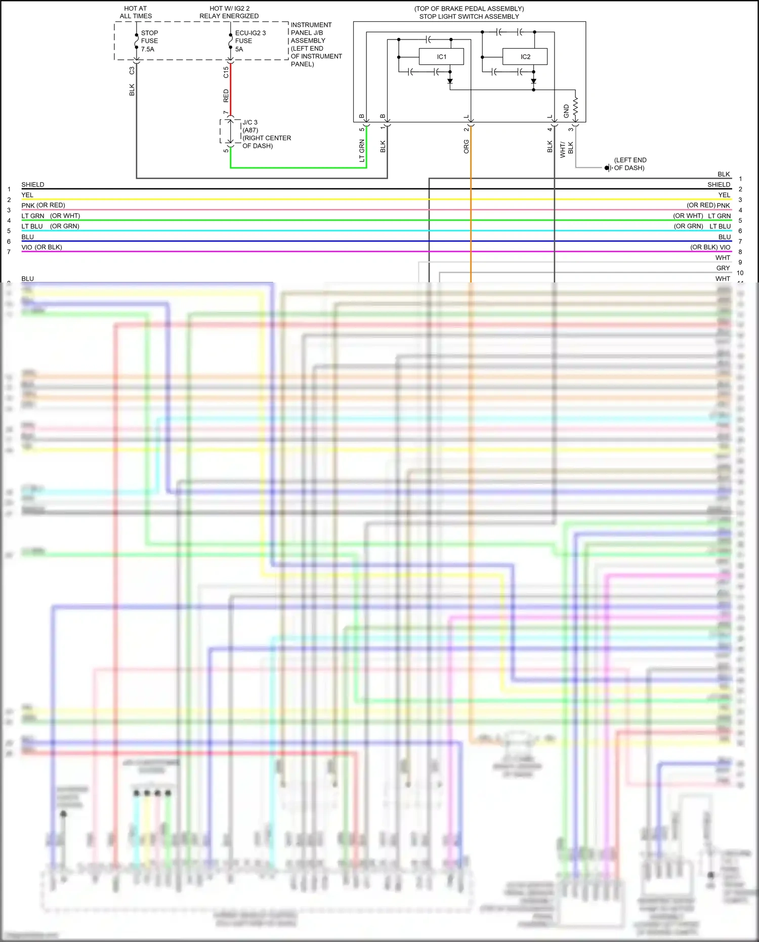 Wiring diagram accelerator pedal sensor assembly for Lexus RX IV facelift (2019-2023) (5 of 5)