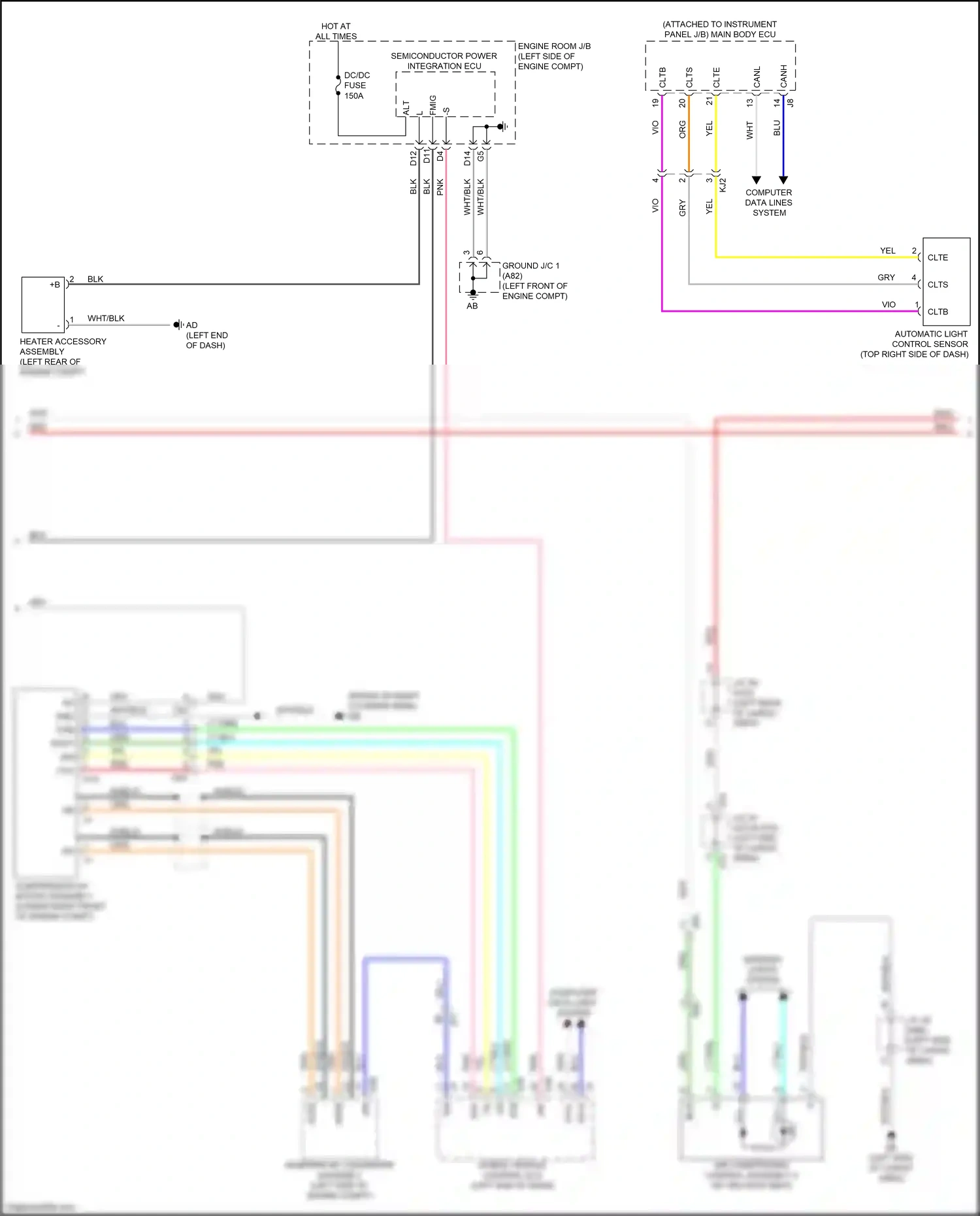 Wiring diagram automatic light control sensor for Lexus RX IV facelift (2019-2023) (2 of 3)