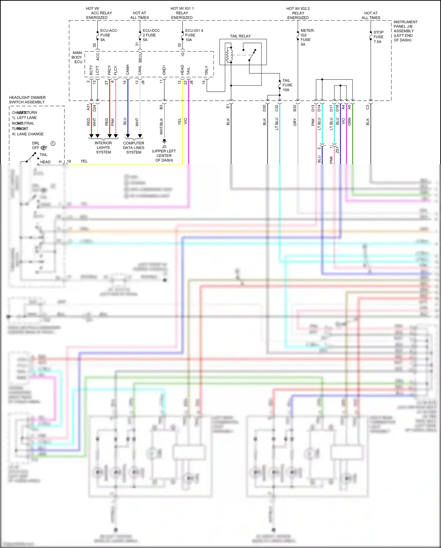 Wiring diagram blu for Lexus RX IV facelift (2019-2023) (92 of 195)