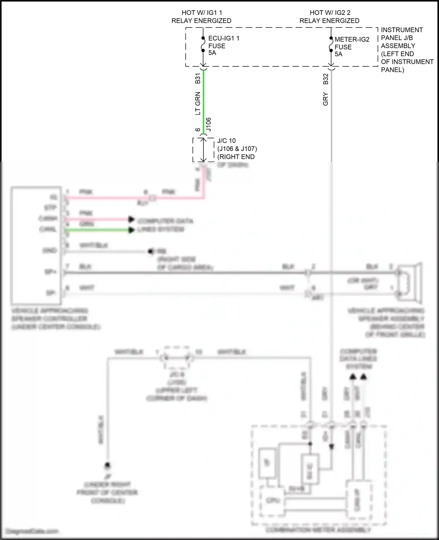 Wiring diagram combination meter assembly for Lexus RX IV facelift (2019-2023) (31 of 49)
