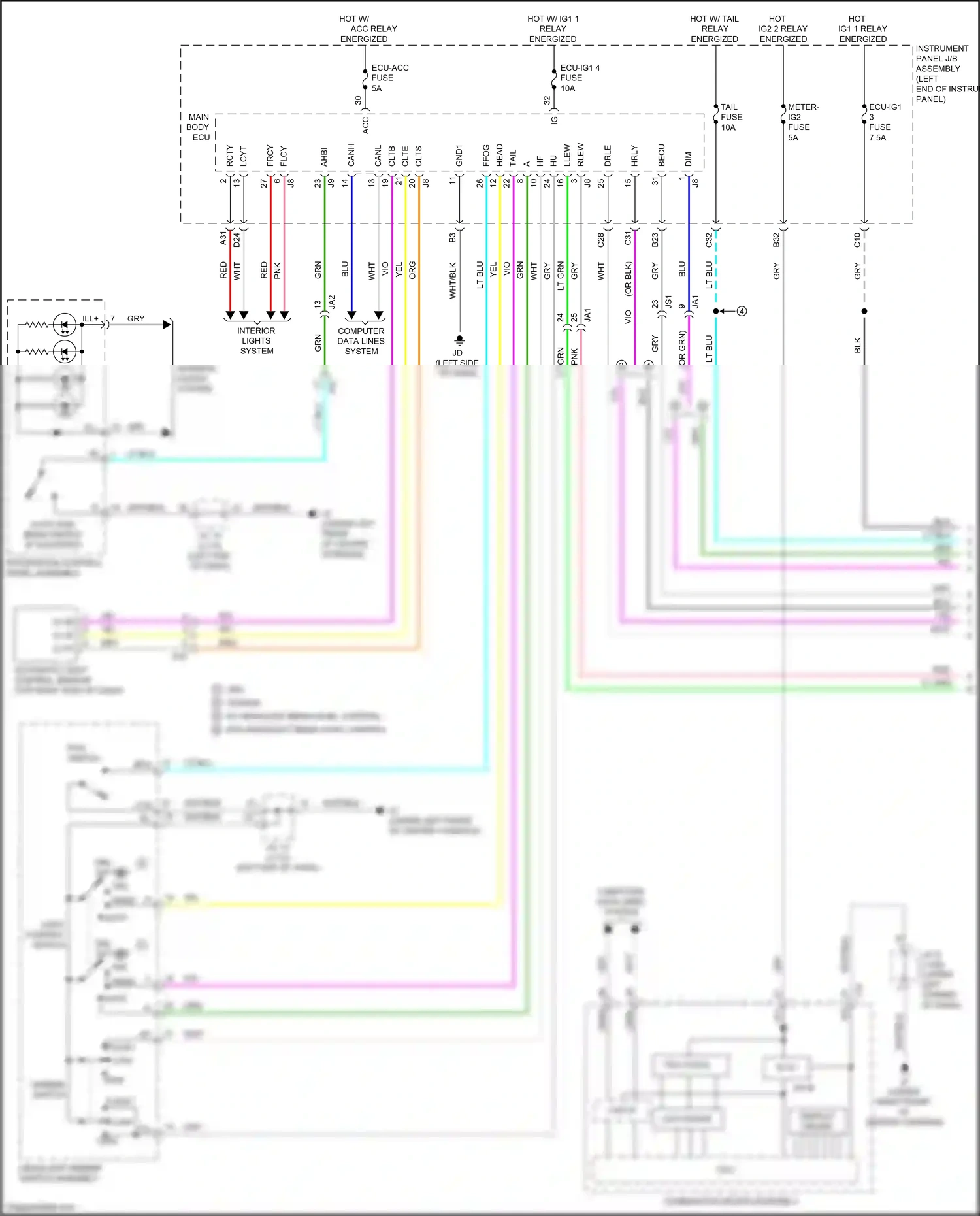 Wiring diagram computer data lines system for Lexus RX IV facelift (2019-2023) (75 of 97)