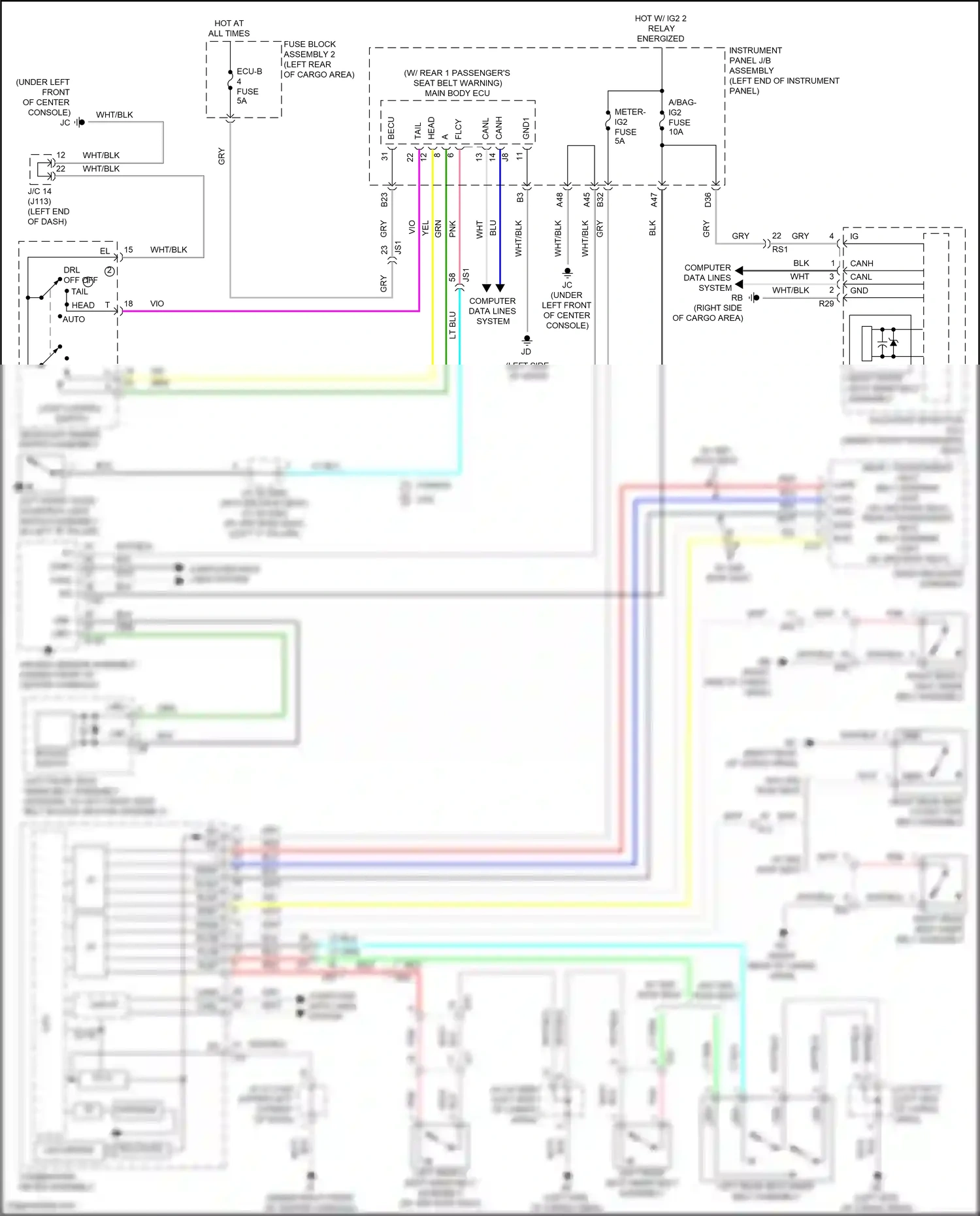 Wiring diagram computer data lines system for Lexus RX IV facelift (2019-2023) (95 of 97)