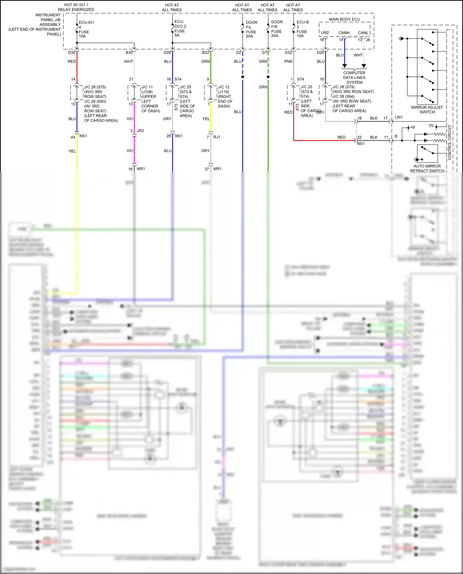 Wiring diagram control circuit for Lexus RX IV facelift (2019-2023) (4 of 5)