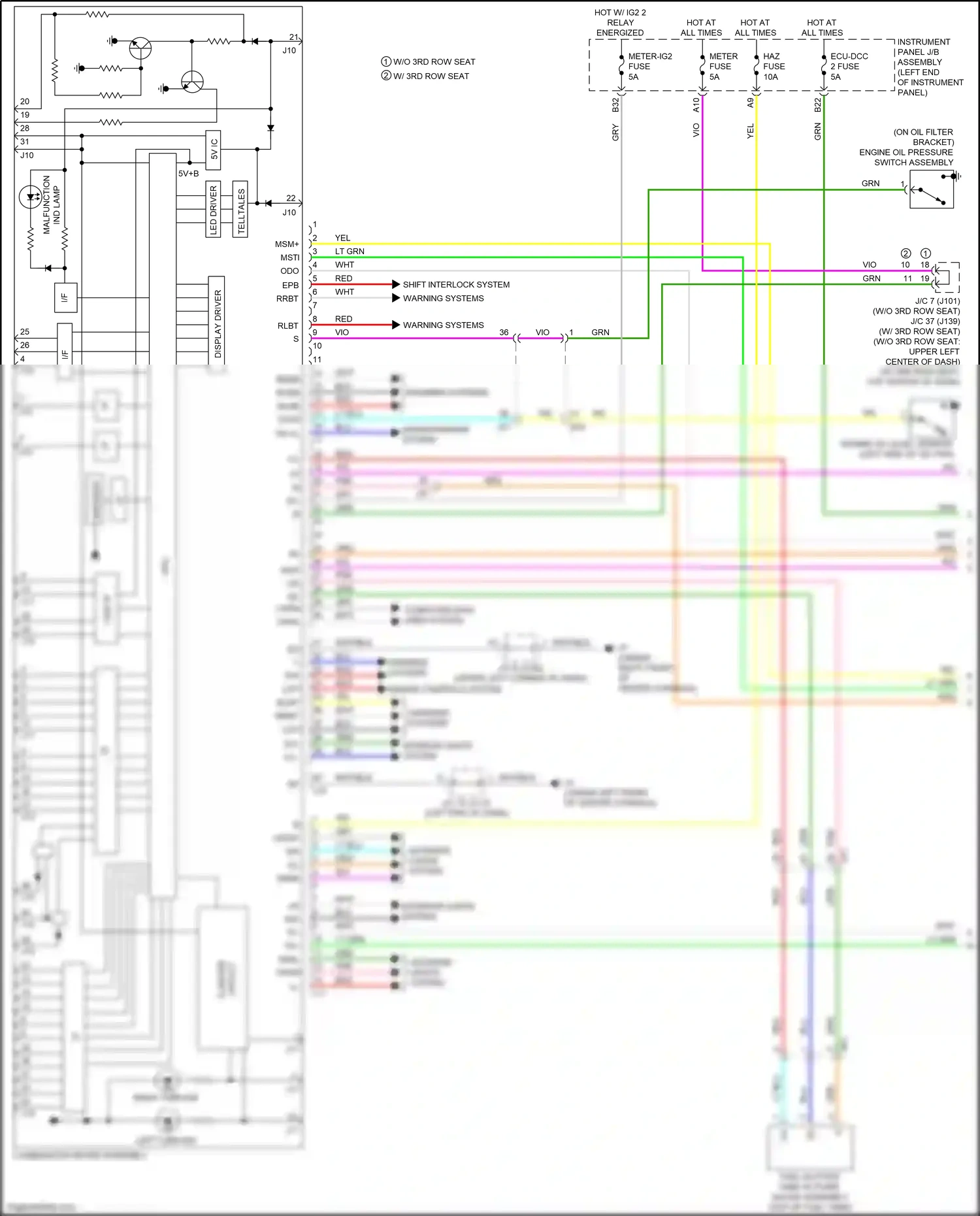 Wiring diagram engine controls system for Lexus RX IV facelift (2019-2023) (3 of 4)