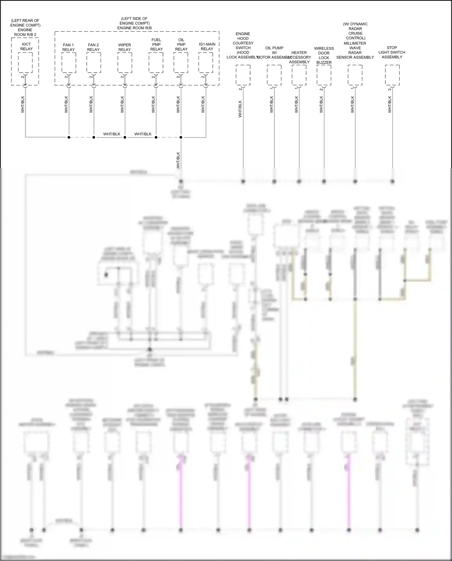 Wiring diagram engine room j/b for Lexus RX IV facelift (2019-2023) (23 of 28)
