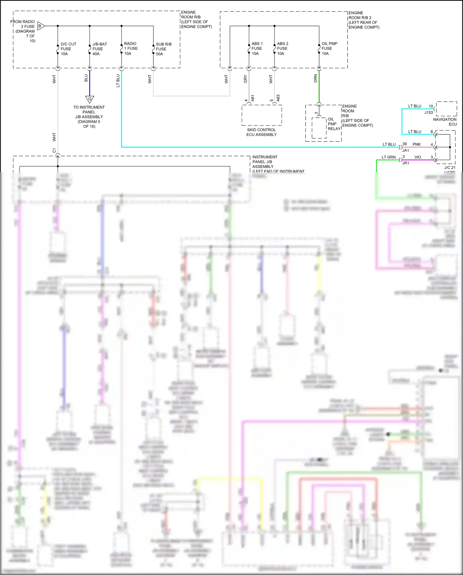 Wiring diagram engine room r/b for Lexus RX IV facelift (2019-2023) (57 of 66)