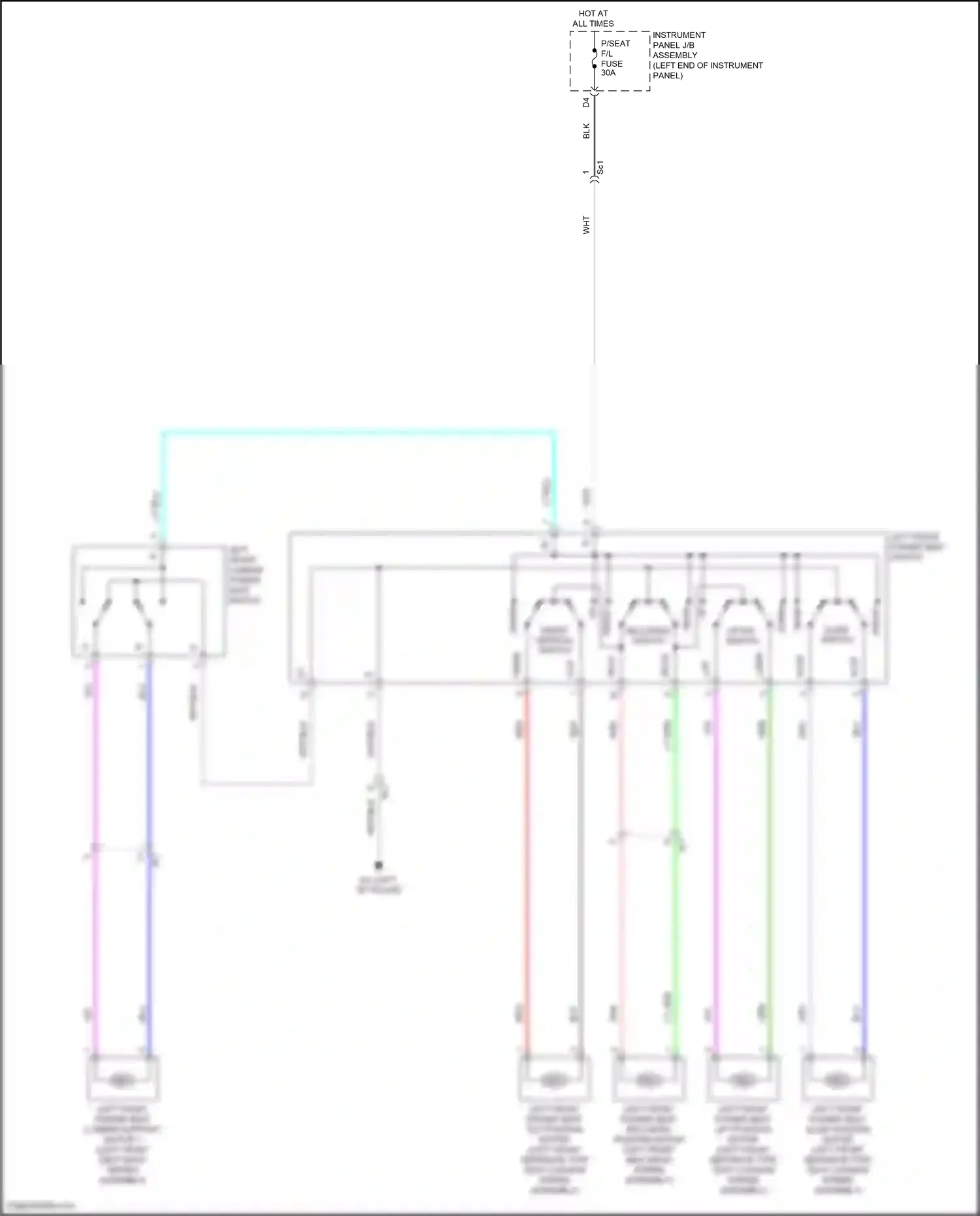 Wiring diagram front vertical switch for Lexus RX IV facelift (2019-2023) (1 of 2)