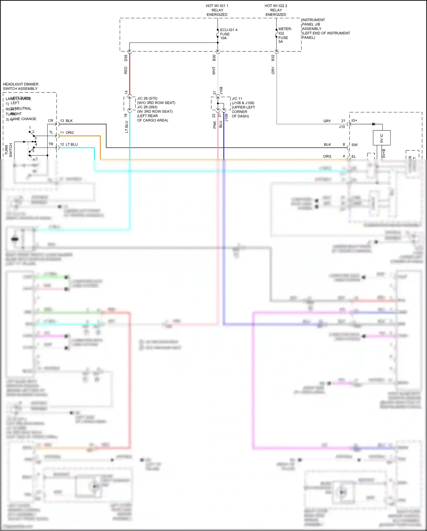 Wiring diagram left "c" pillar) for Lexus RX IV facelift (2019-2023) (2 of 16)