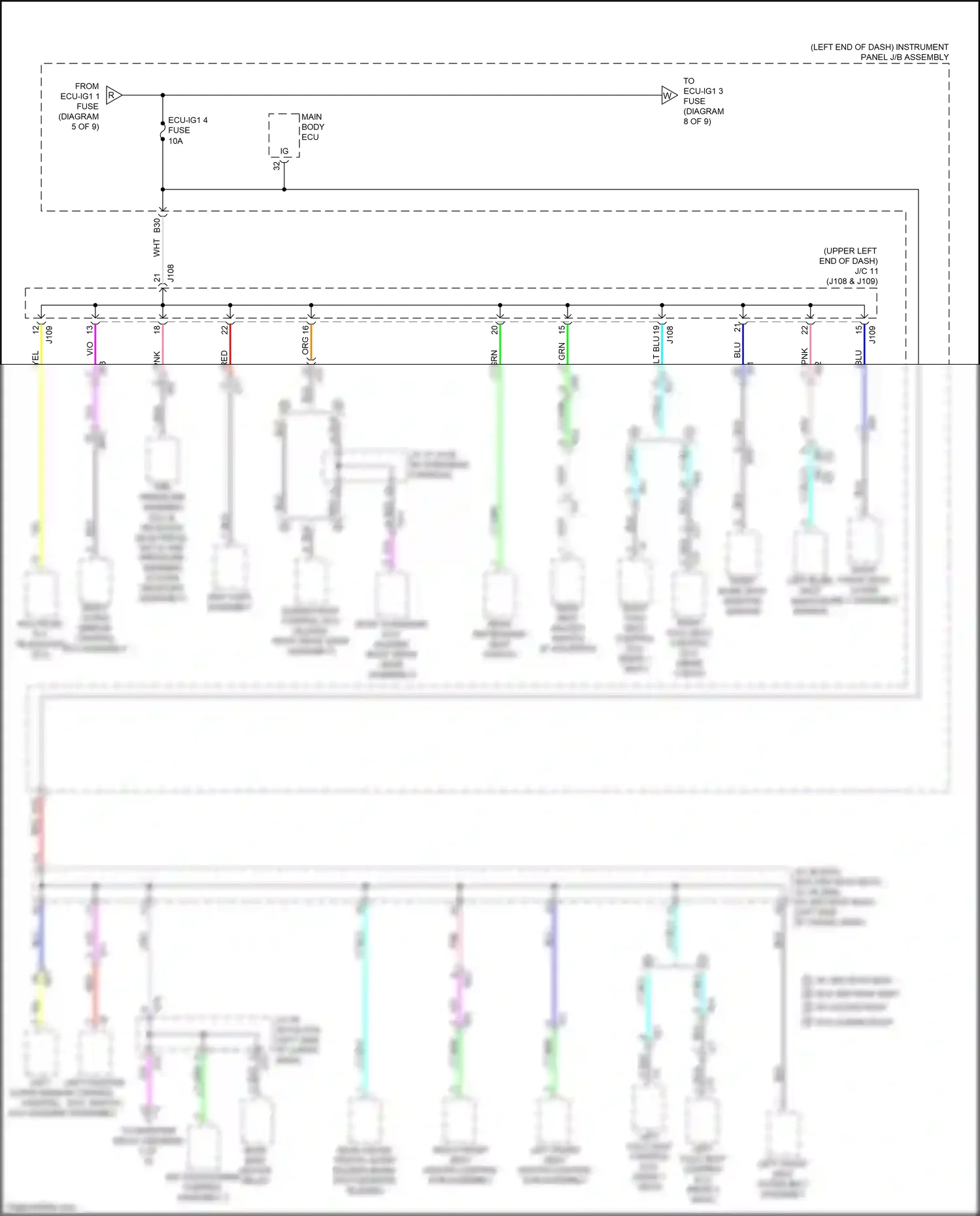 Wiring diagram left front seat outer belt assembly for Lexus RX IV facelift (2019-2023) (3 of 4)