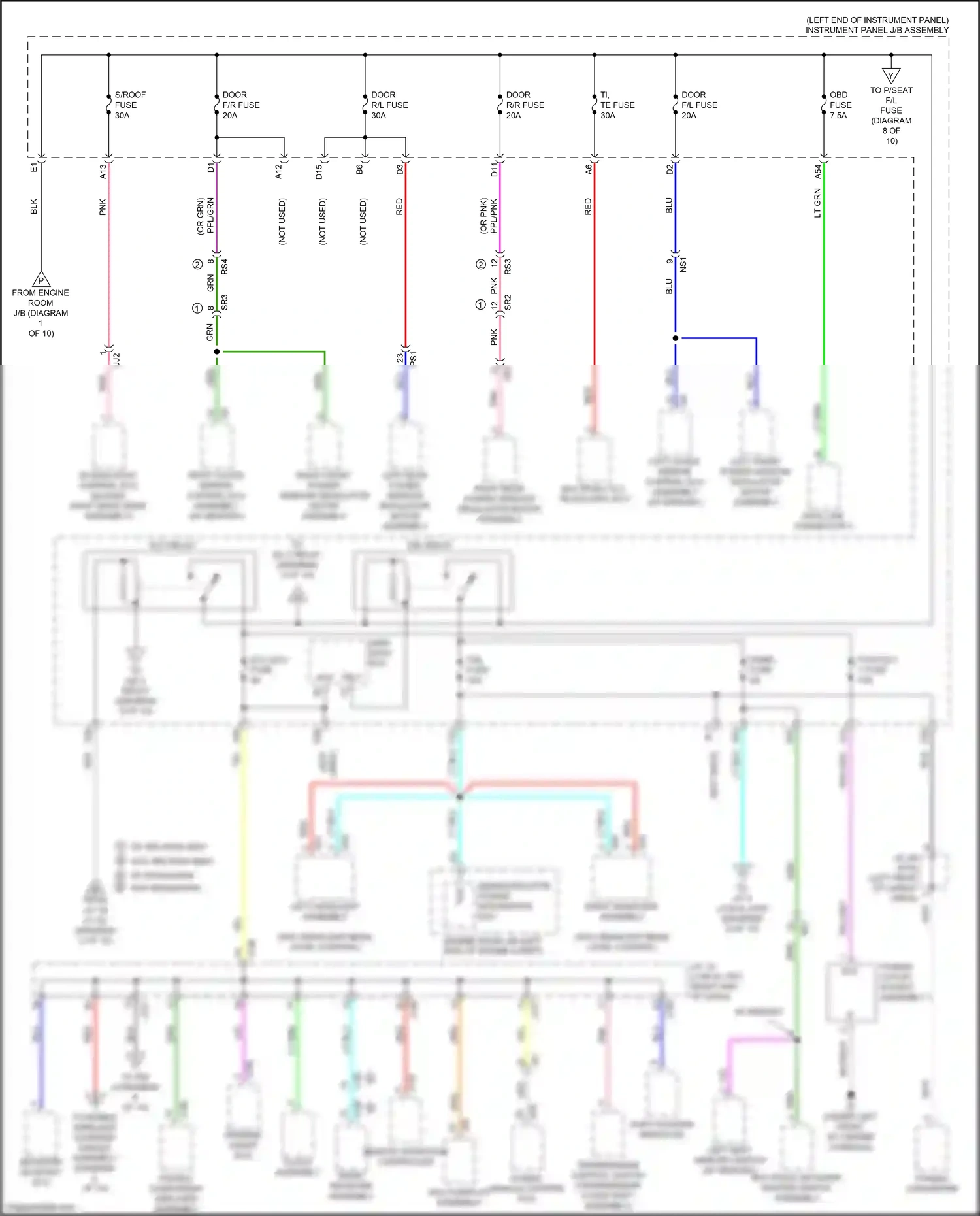 Wiring diagram left outer mirror control ecu assembly for Lexus RX IV facelift (2019-2023) (19 of 20)