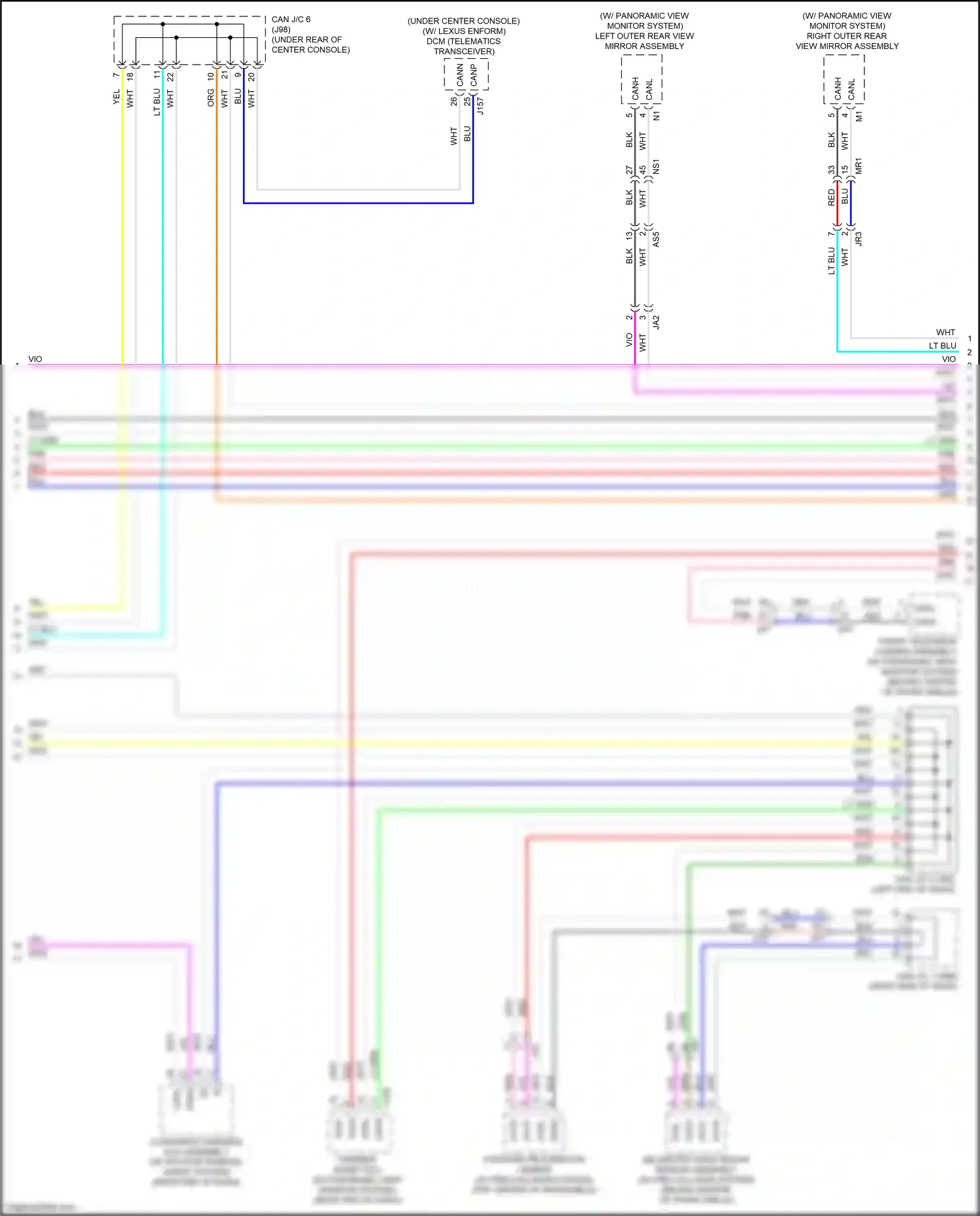 Wiring diagram left outer rear view mirror assembly for Lexus RX IV facelift (2019-2023) (2 of 10)
