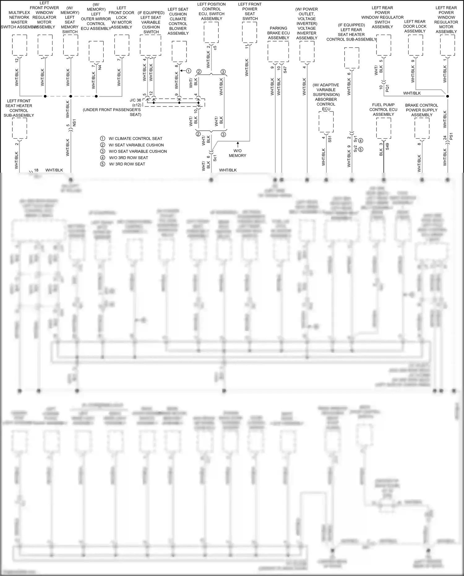 Wiring diagram left rear light assembly for Lexus RX IV facelift (2019-2023) (4 of 6)