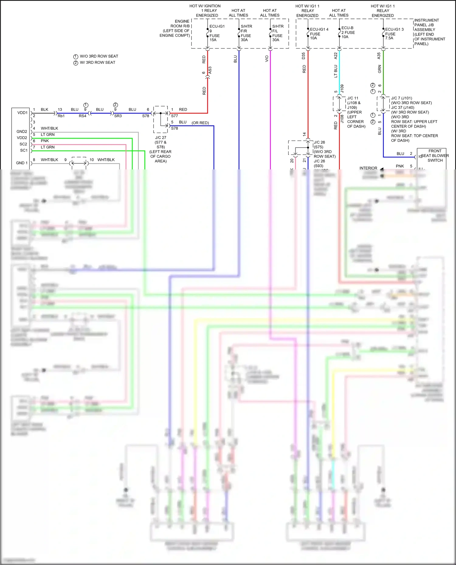 Wiring diagram left seat back climate control blower for Lexus RX IV facelift (2019-2023) (1 of 1)