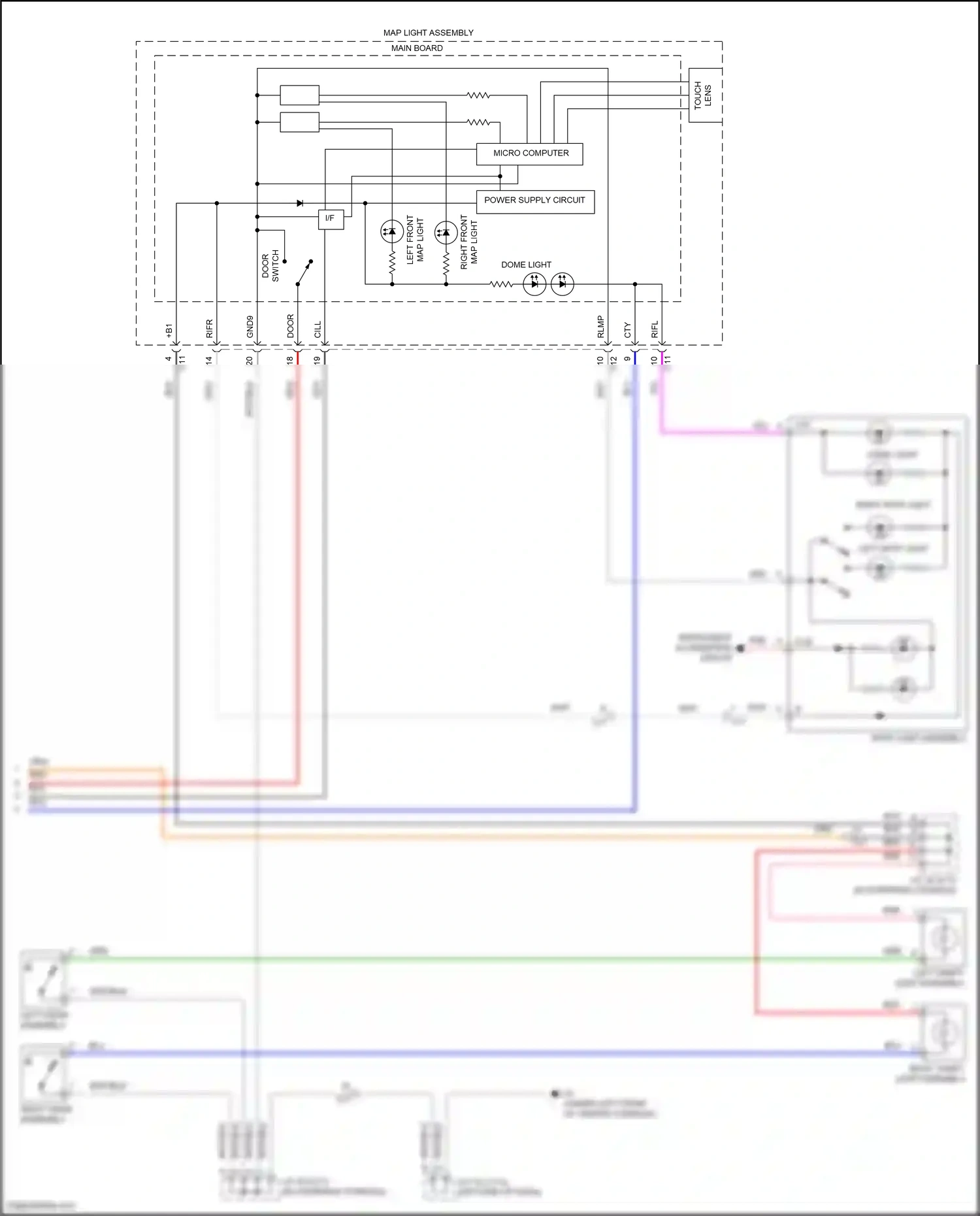 Wiring diagram left spot light for Lexus RX IV facelift (2019-2023) (1 of 1)