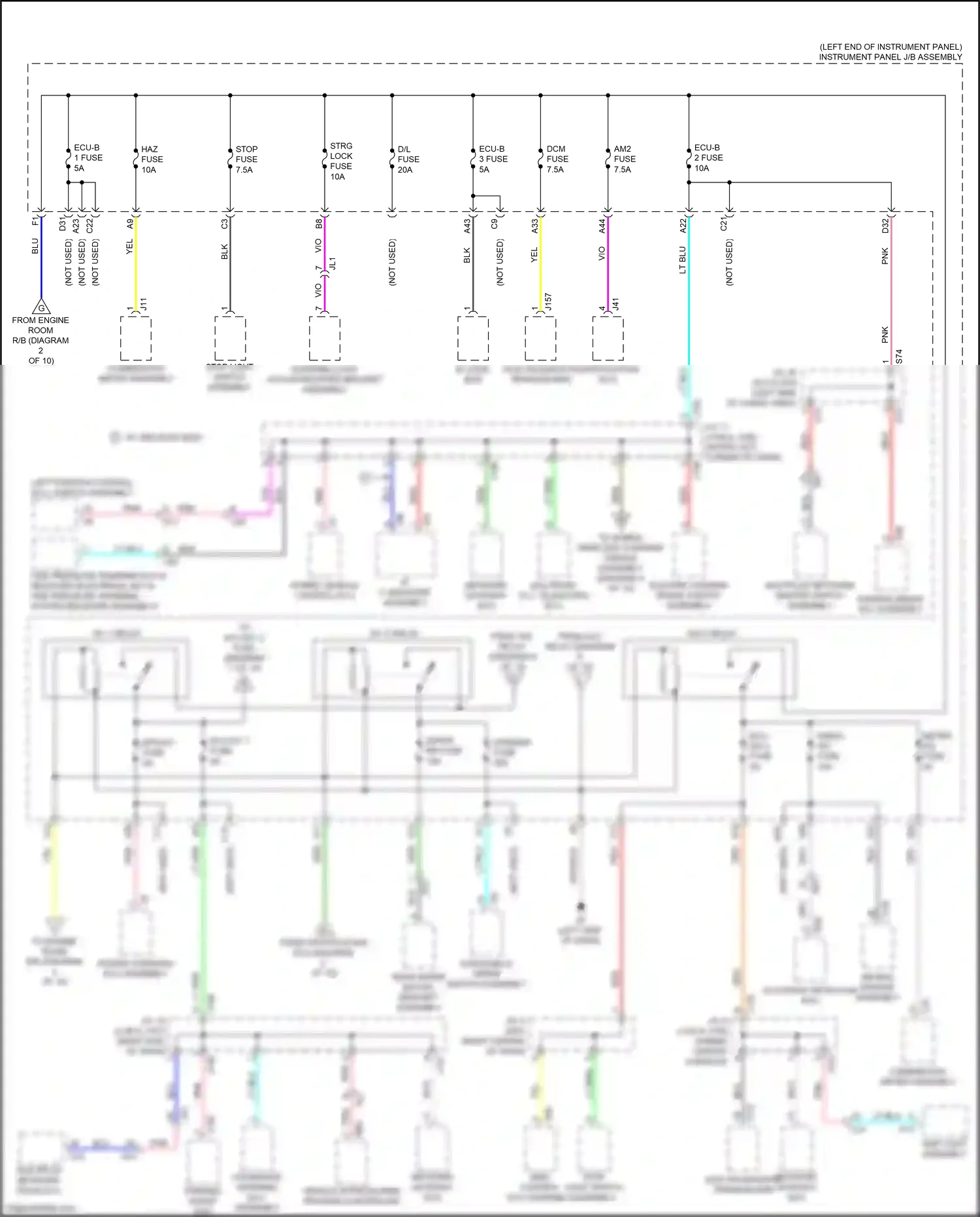 Wiring diagram multiplex network master switch assembly for Lexus RX IV facelift (2019-2023) (5 of 12)