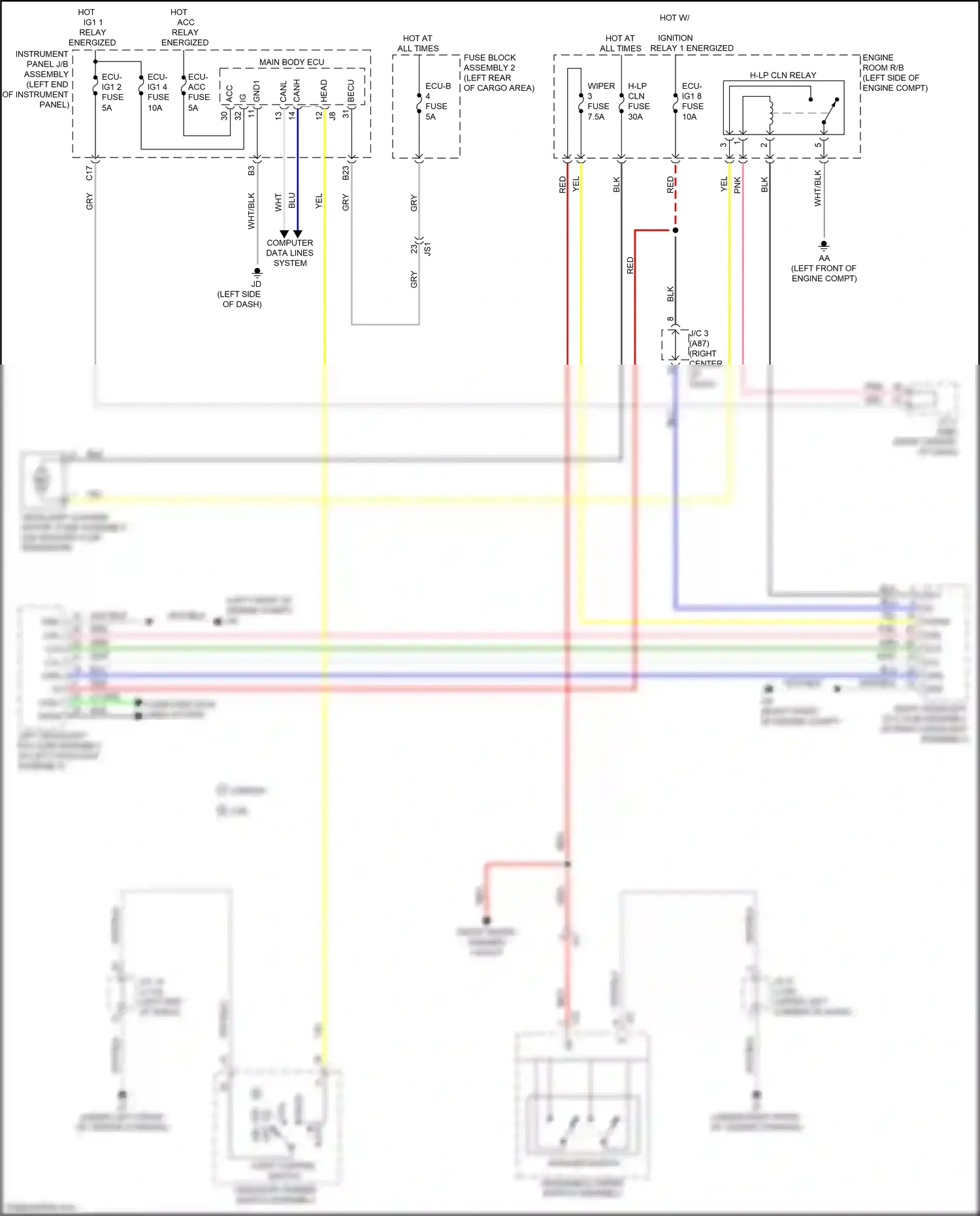 Wiring diagram red for Lexus RX IV facelift (2019-2023) (43 of 186)