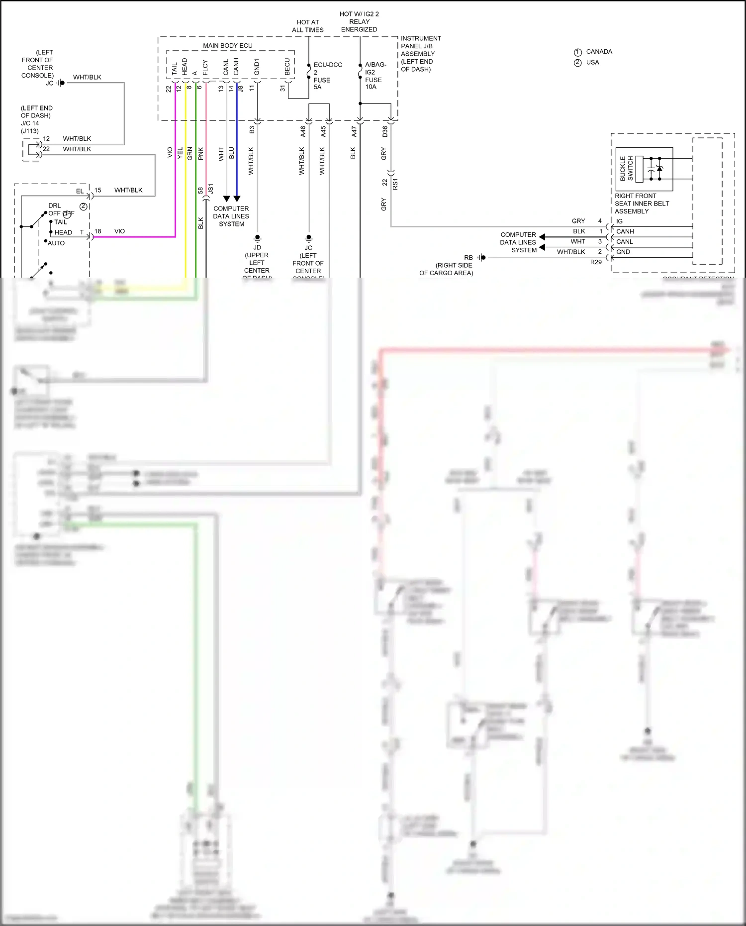 Wiring diagram red for Lexus RX IV facelift (2019-2023) (124 of 186)