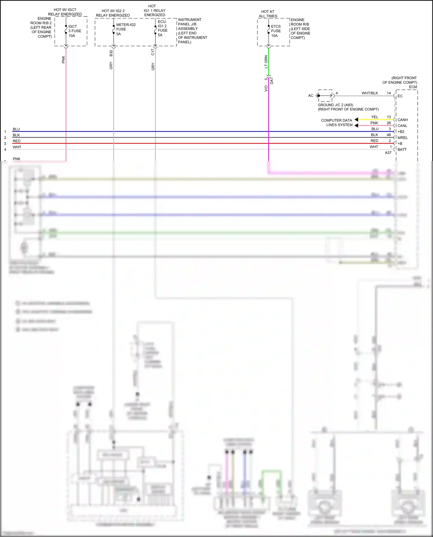 Wiring diagram relay energized for Lexus RX IV facelift (2019-2023) (34 of 78)