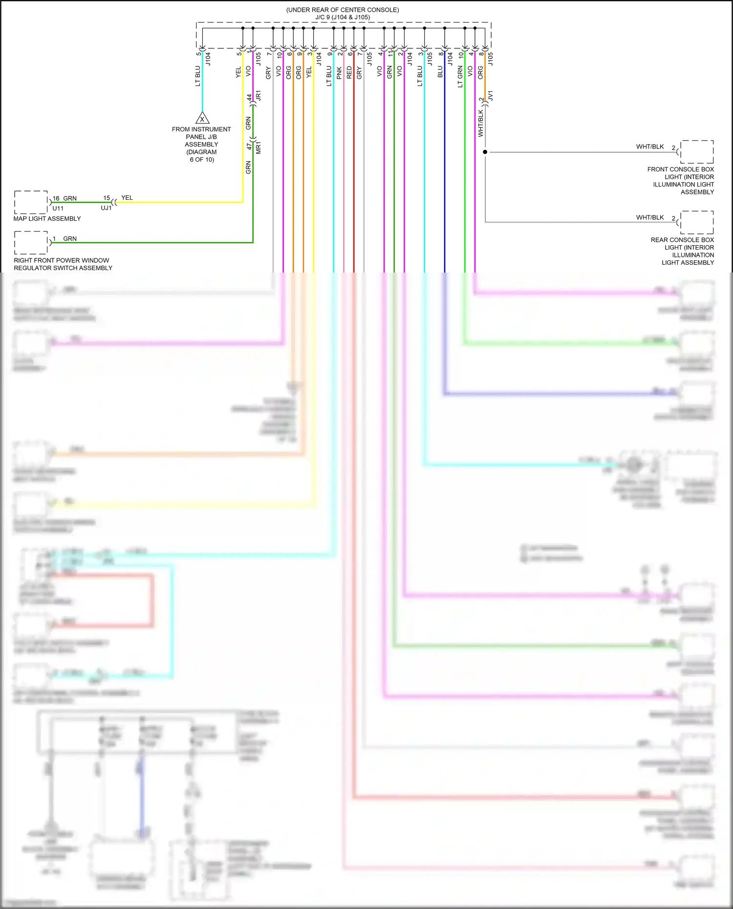 Wiring diagram right front power window regulator switch assembly for Lexus RX IV facelift (2019-2023) (6 of 8)