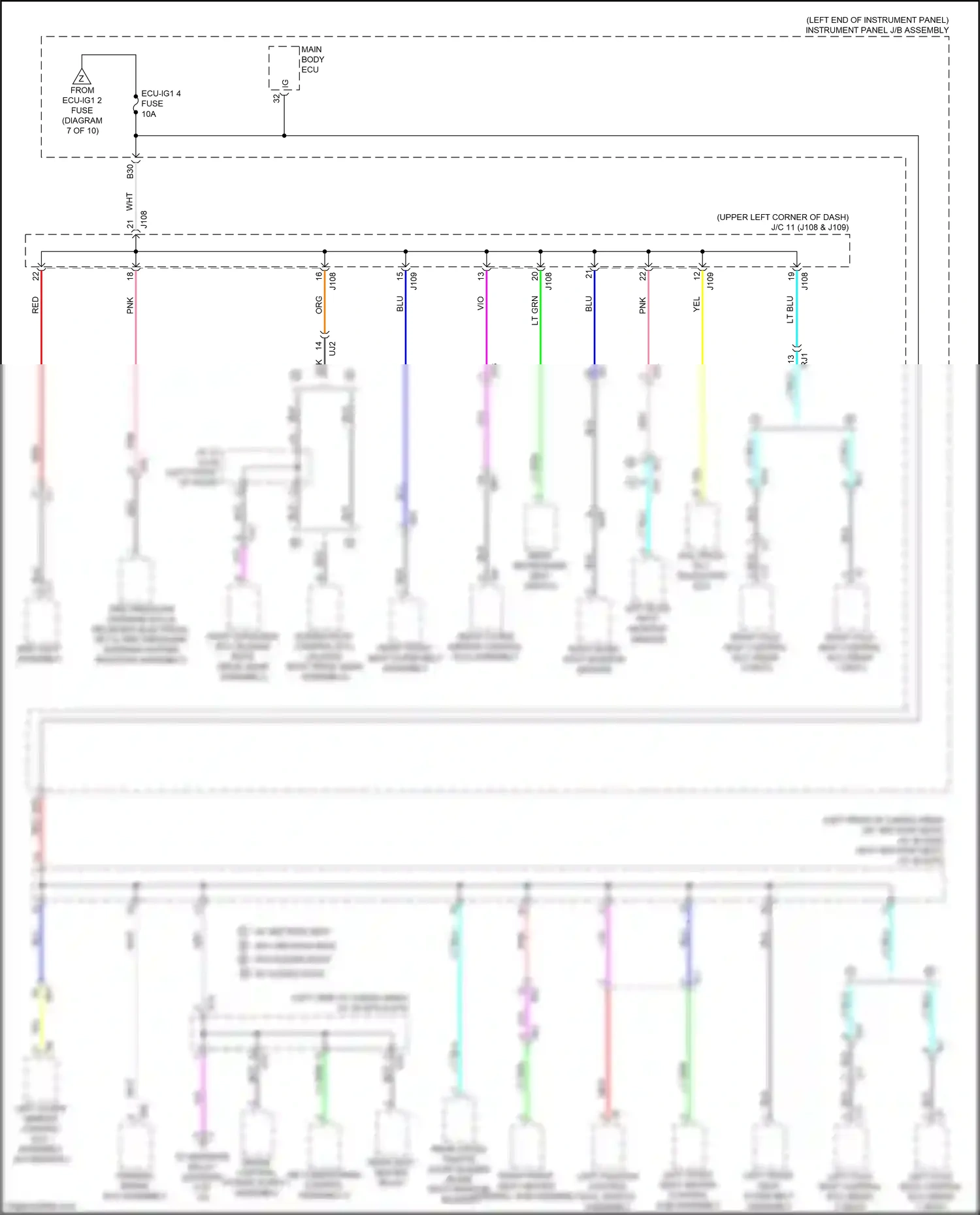 Wiring diagram right front seat outer belt assembly for Lexus RX IV facelift (2019-2023) (2 of 3)