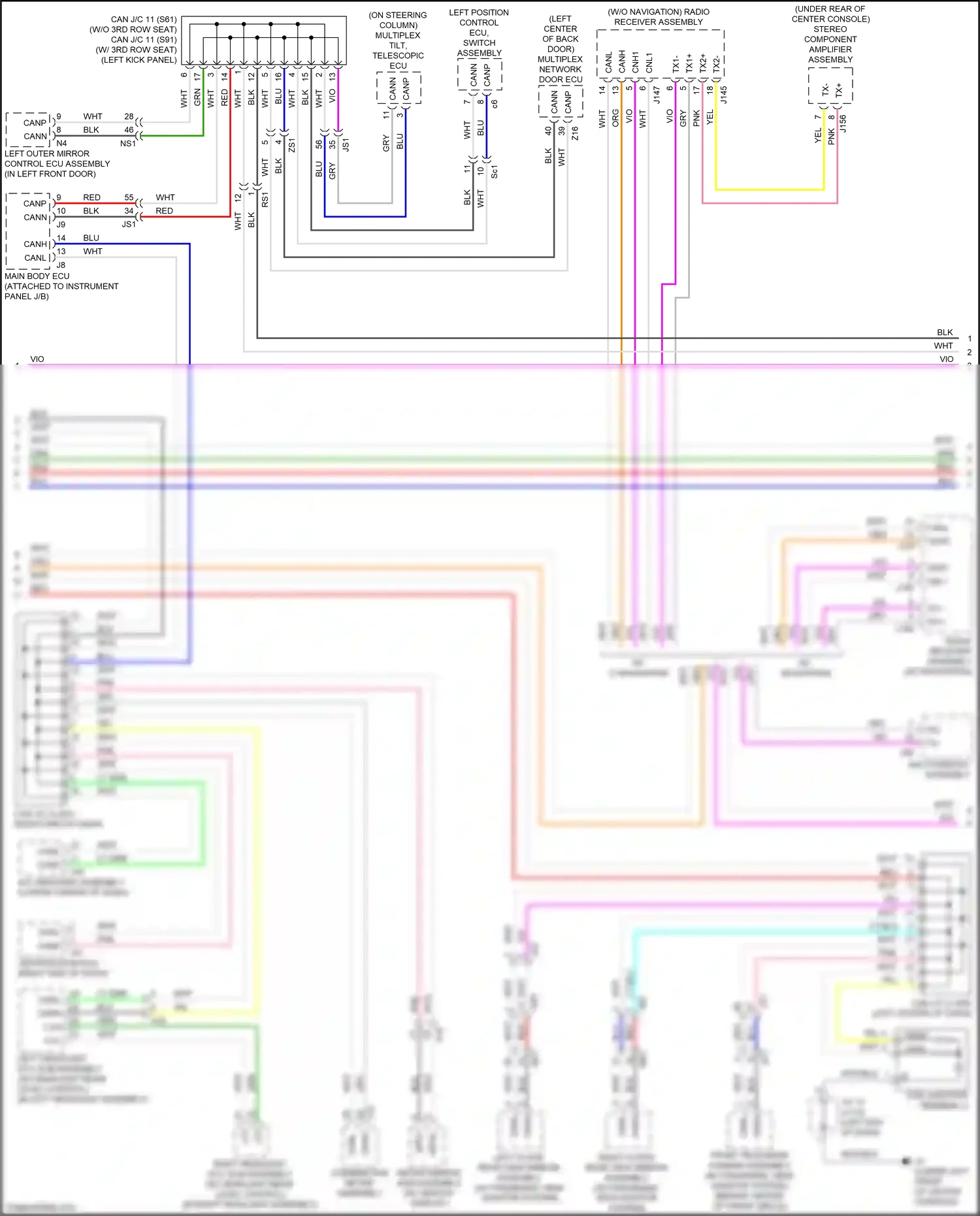 Wiring diagram right outer rear view mirror assembly for Lexus RX IV facelift (2019-2023) (3 of 10)
