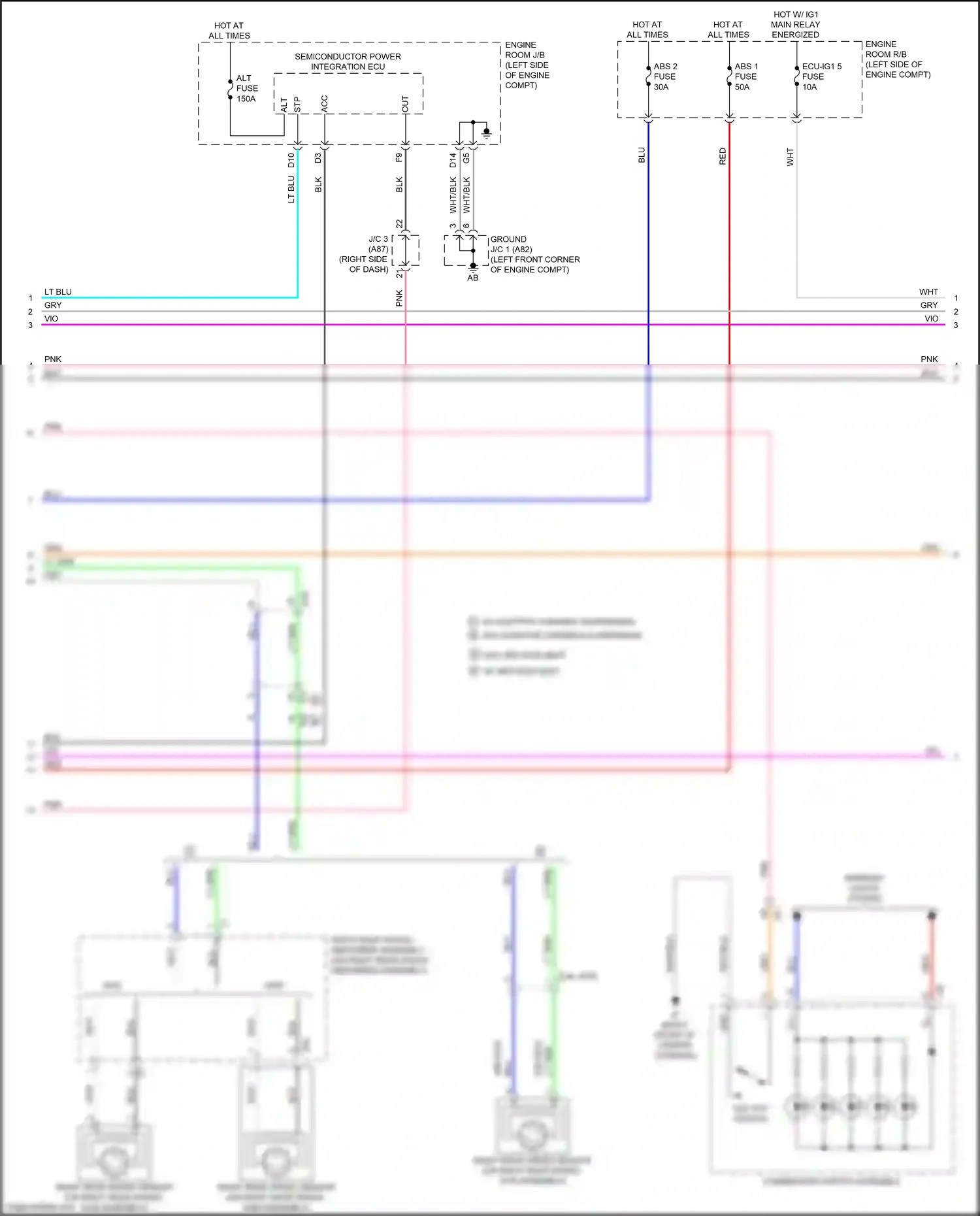 Wiring diagram right rear speed sensor for Lexus RX IV facelift (2019-2023) (1 of 3)