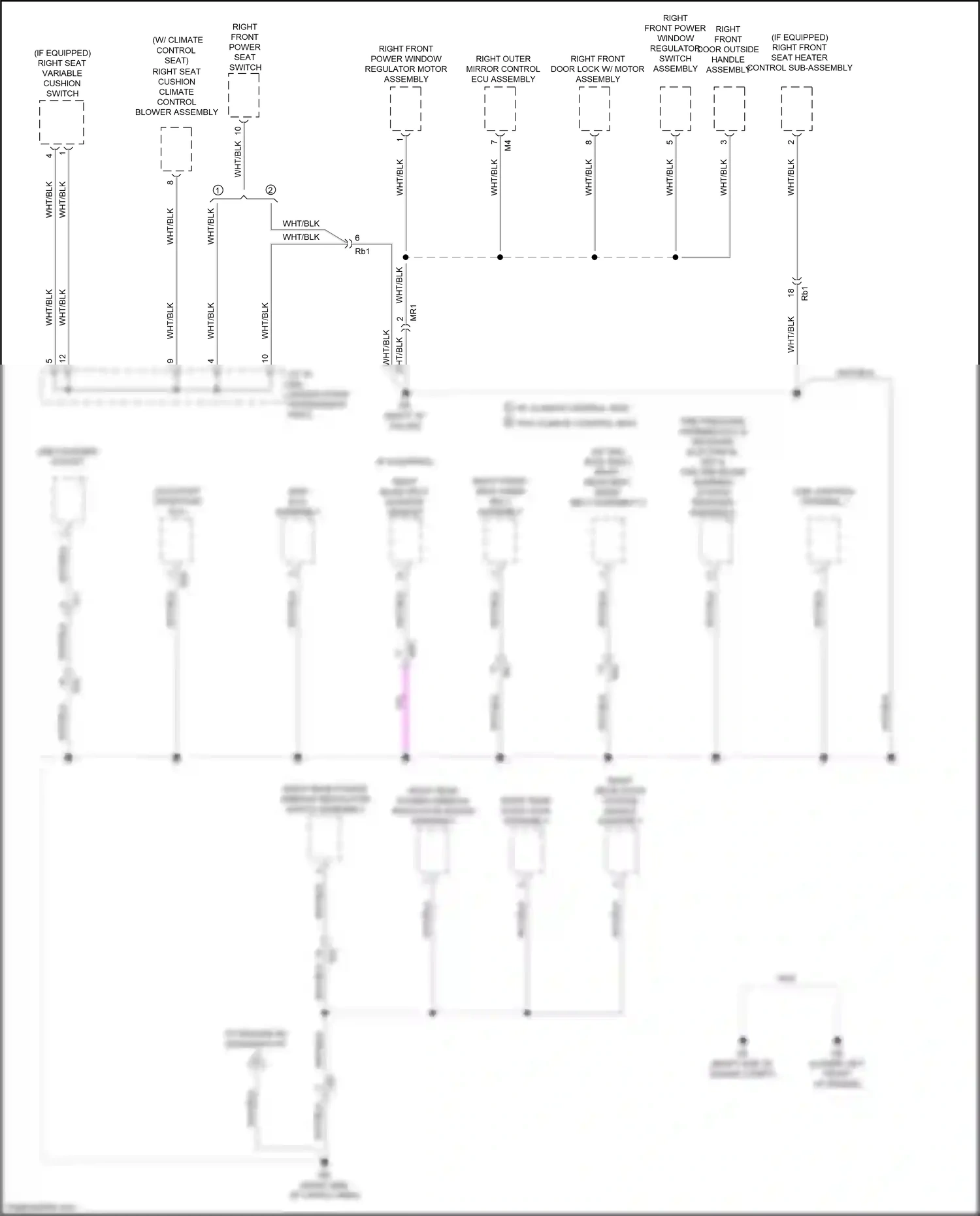 Wiring diagram right seat variable cushion switch for Lexus RX IV facelift (2019-2023) (2 of 5)