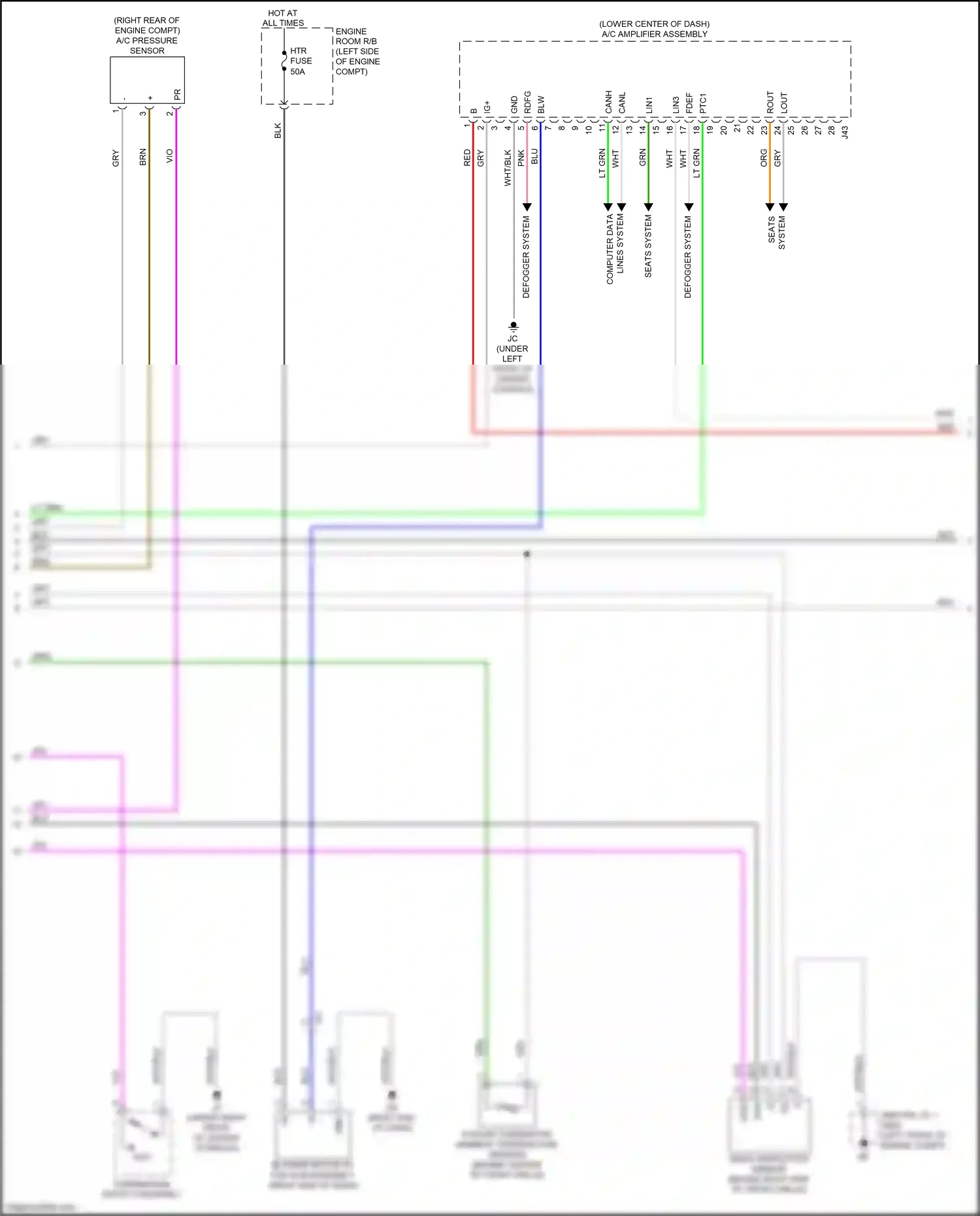 Wiring diagram seats system for Lexus RX IV facelift (2019-2023) (3 of 8)