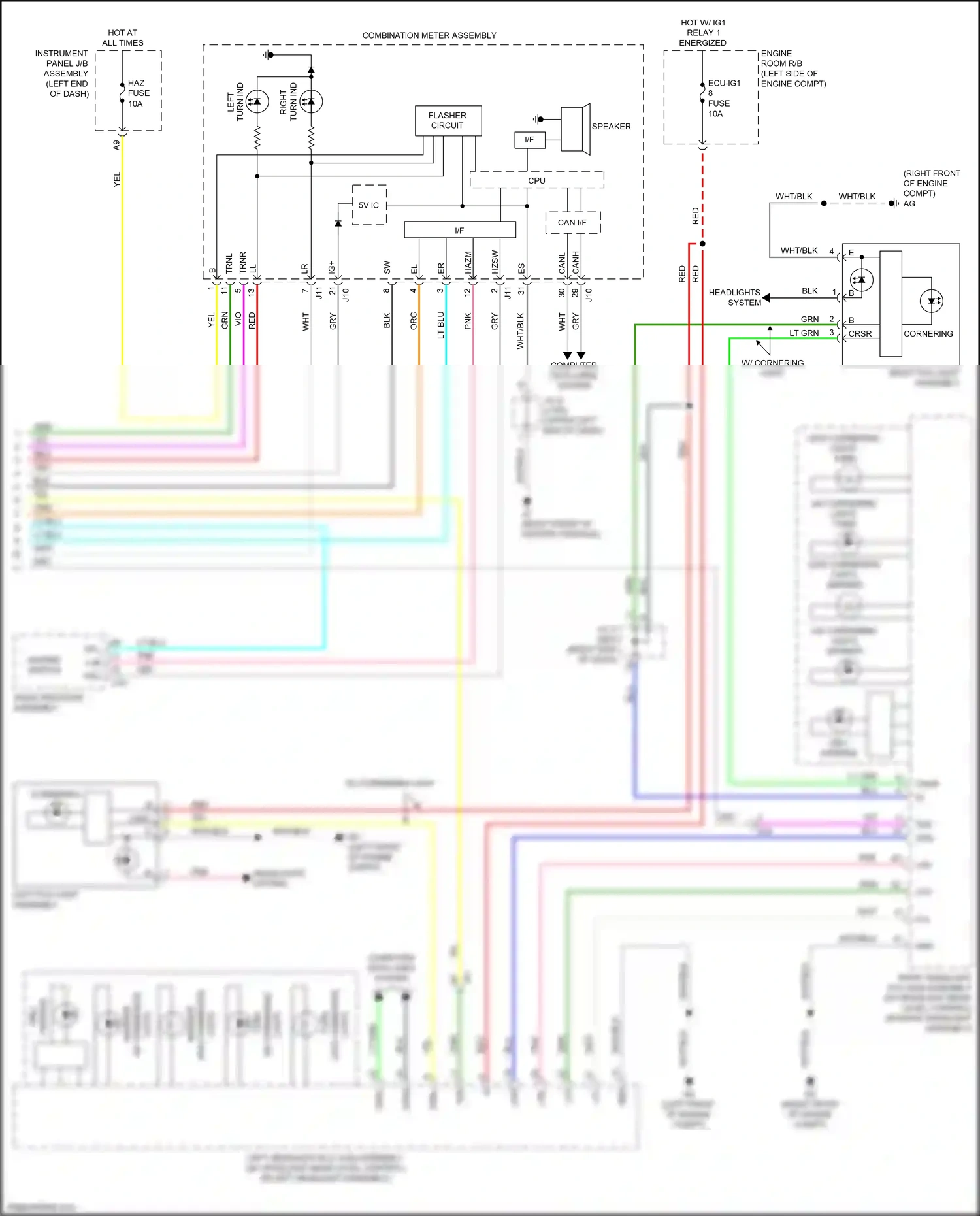 Wiring diagram (w/ cornering for Lexus RX IV facelift (2019-2023) (1 of 3)