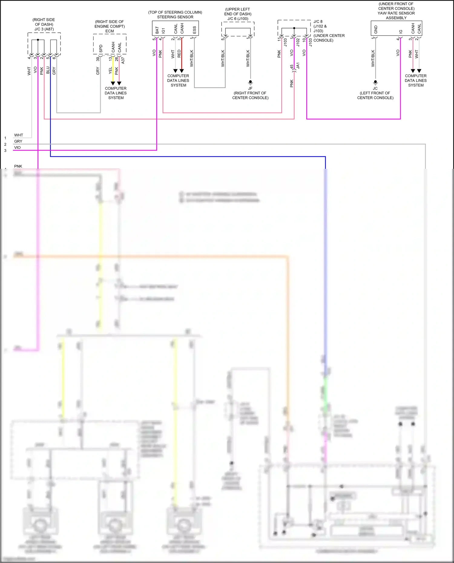 Wiring diagram yaw rate sensor assembly for Lexus RX IV facelift (2019-2023) (3 of 9)