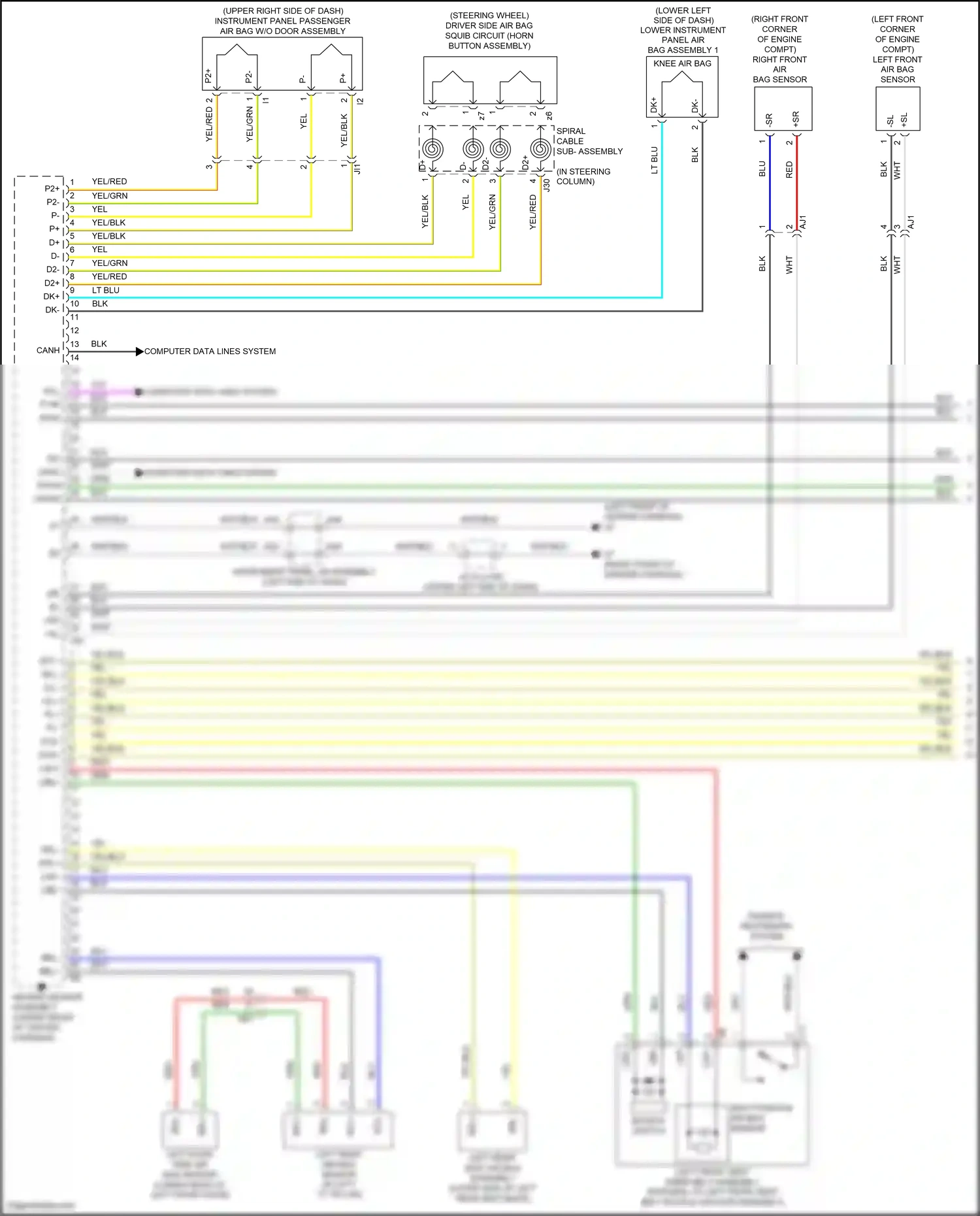 Wiring diagram air bag sensor assembly for Lexus RX IV (2015-2019) (5 of 9)