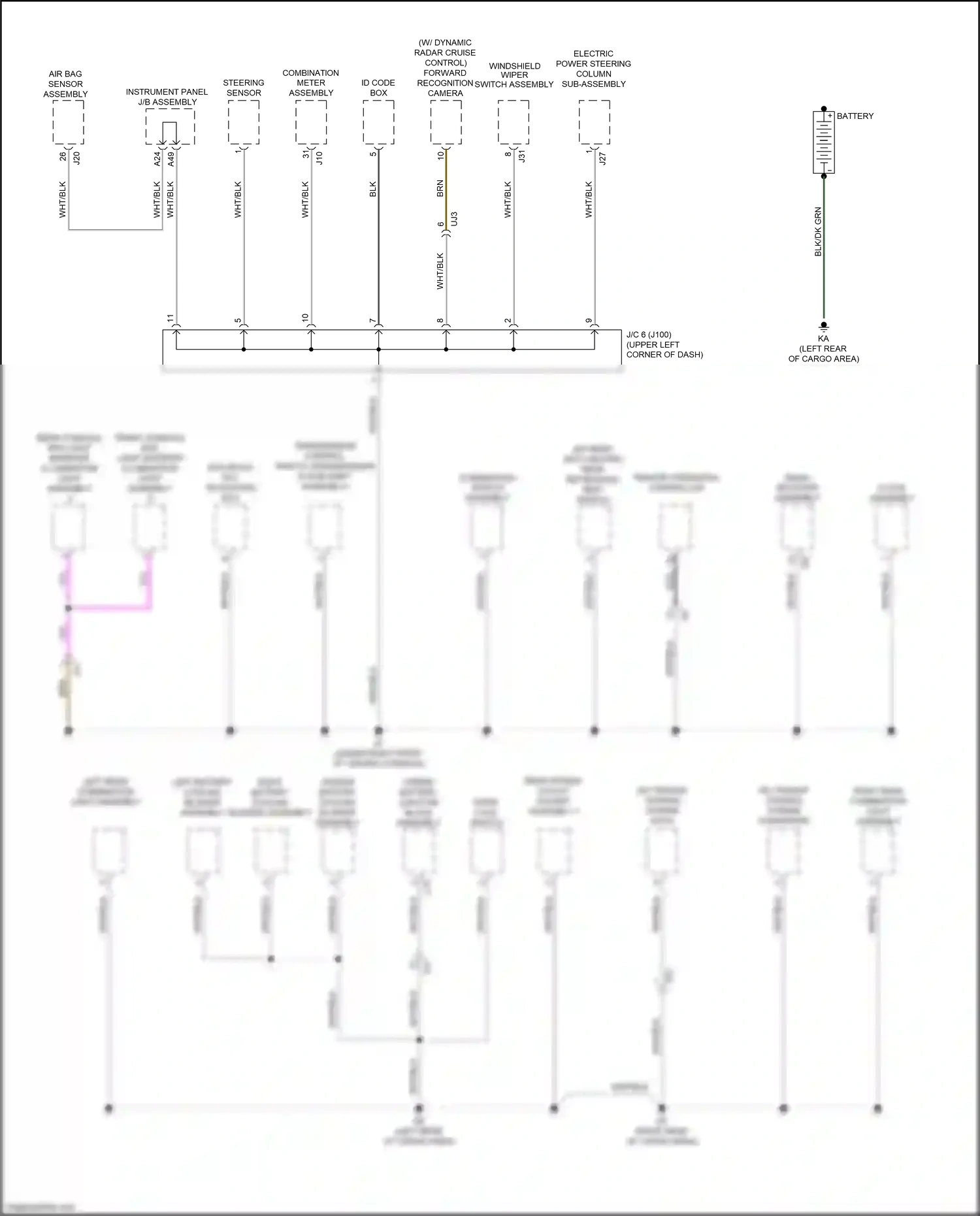 Wiring diagram blk/dk grn for Lexus RX IV (2015-2019) (1 of 3)