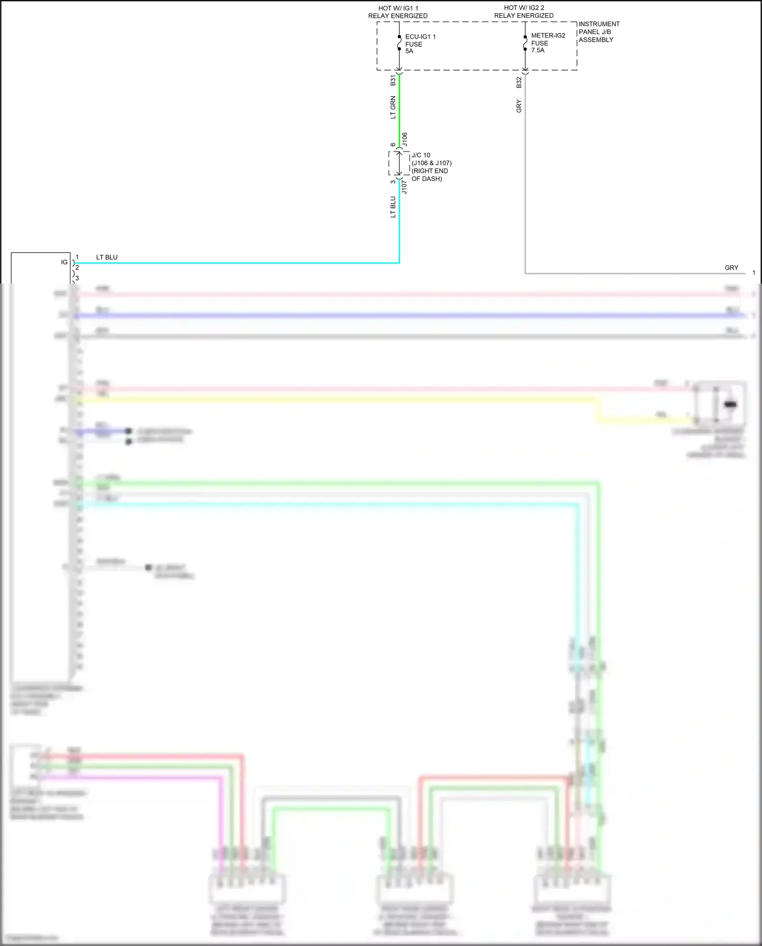 Wiring diagram clearance warning ecu assembly for Lexus RX IV (2015-2019) (3 of 3)