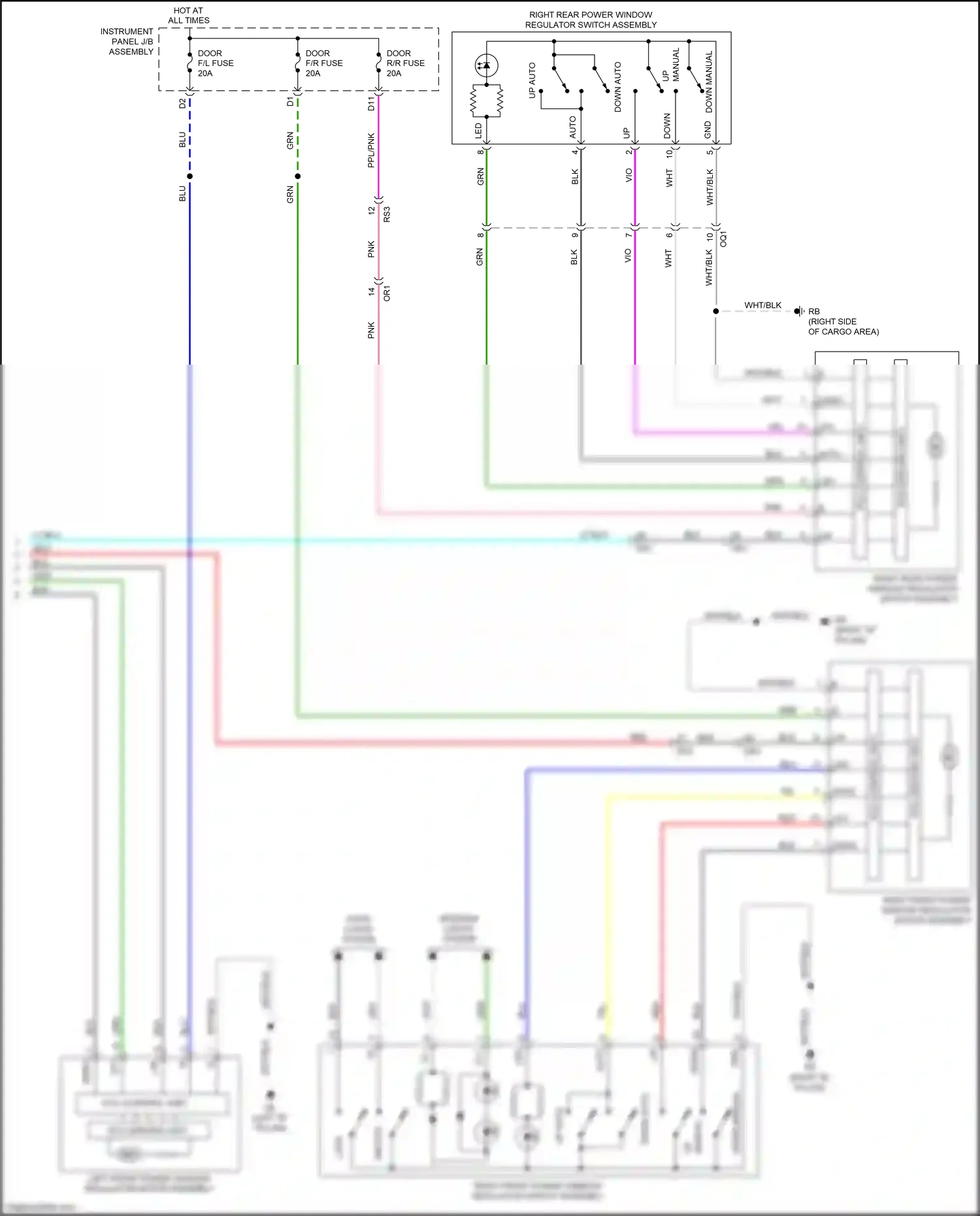 Wiring diagram door locks system for Lexus RX IV (2015-2019) (2 of 3)