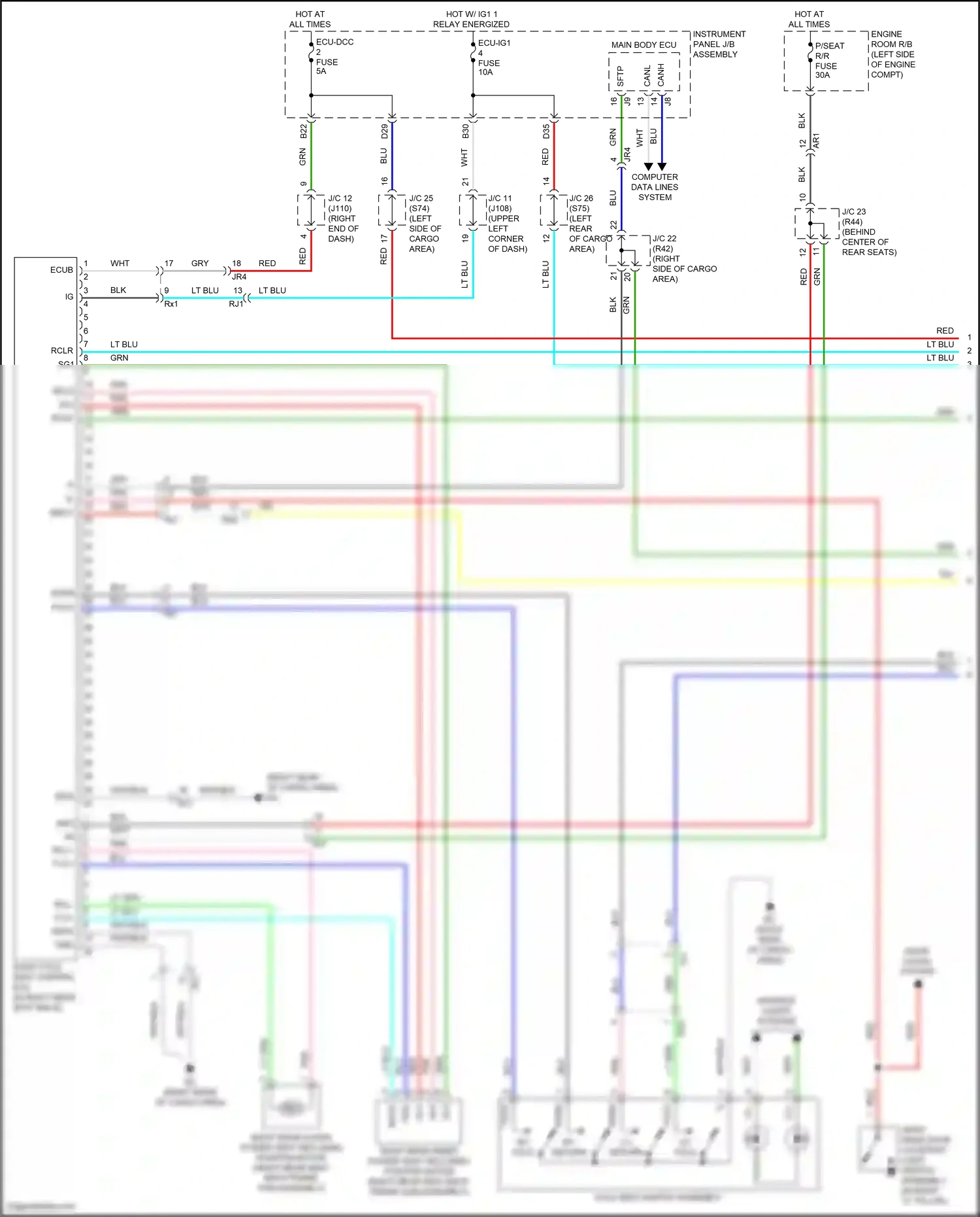 Wiring diagram door locks system for Lexus RX IV (2015-2019) (3 of 3)