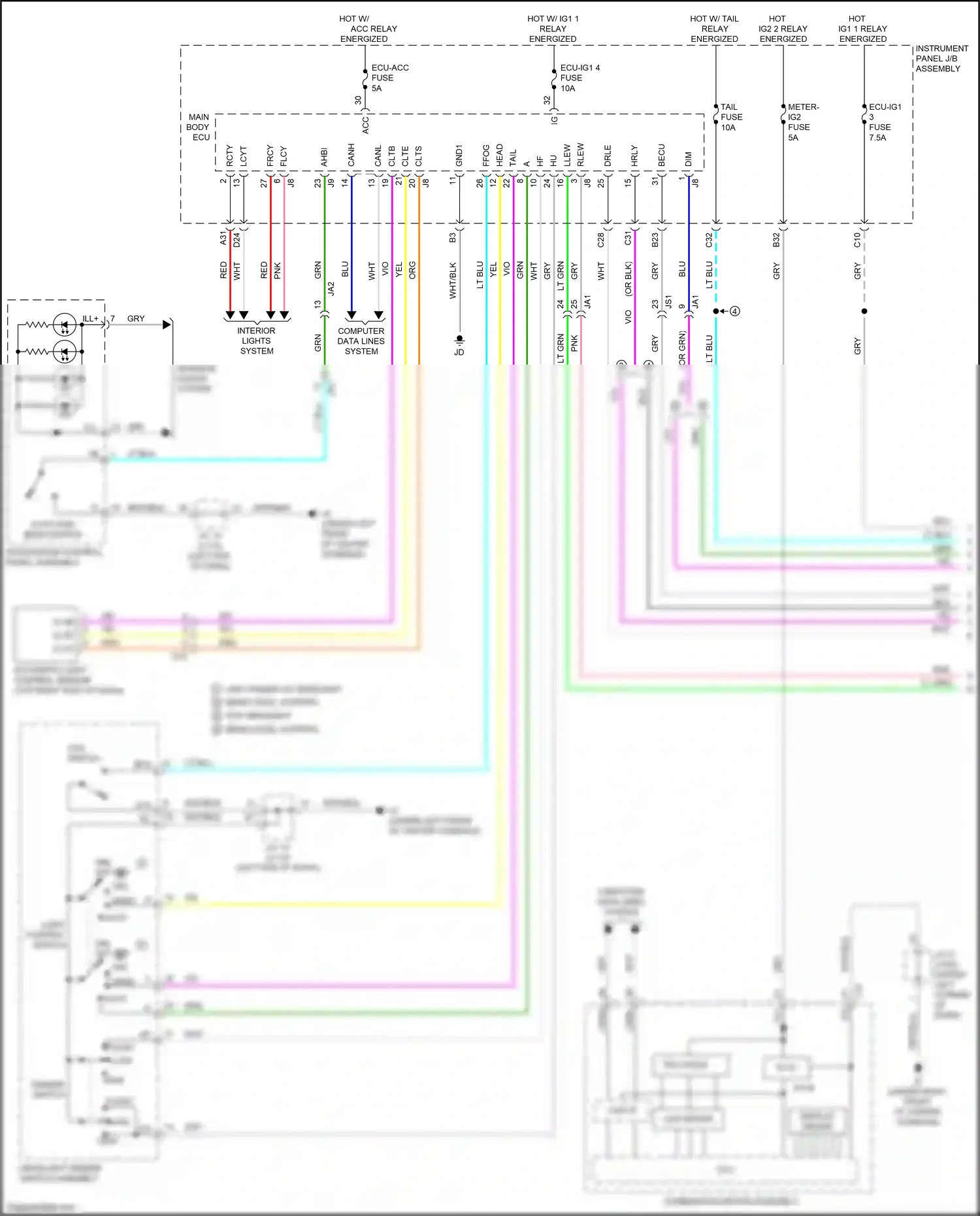Wiring diagram drl off off for Lexus RX IV (2015-2019) (3 of 5)