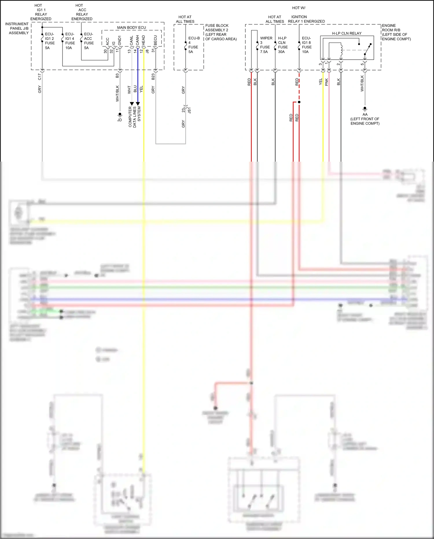 Wiring diagram headlight dimmer switch assembly for Lexus RX IV (2015-2019) (5 of 9)
