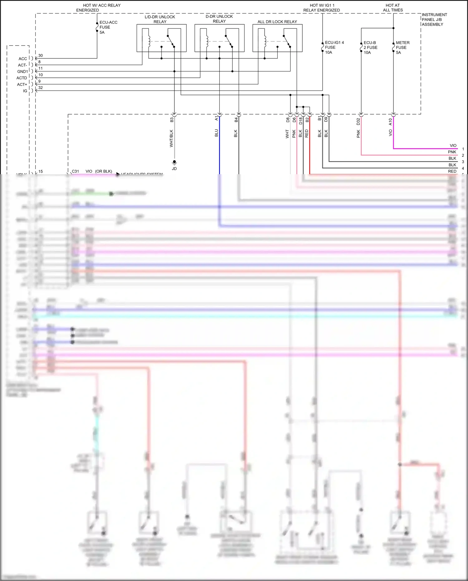 Wiring diagram horns system for Lexus RX IV (2015-2019) (2 of 4)