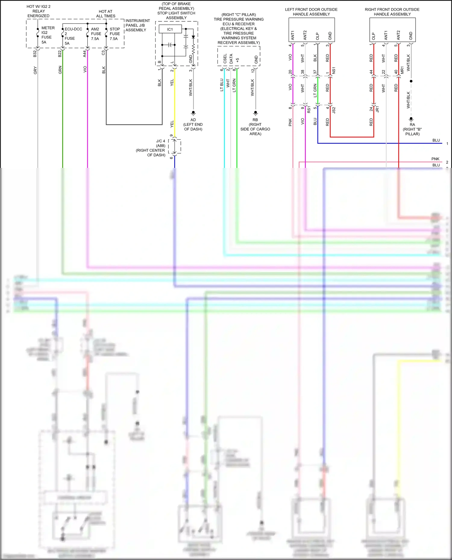 Wiring diagram instrument panel j/b assembly for Lexus RX IV (2015-2019) (27 of 98)