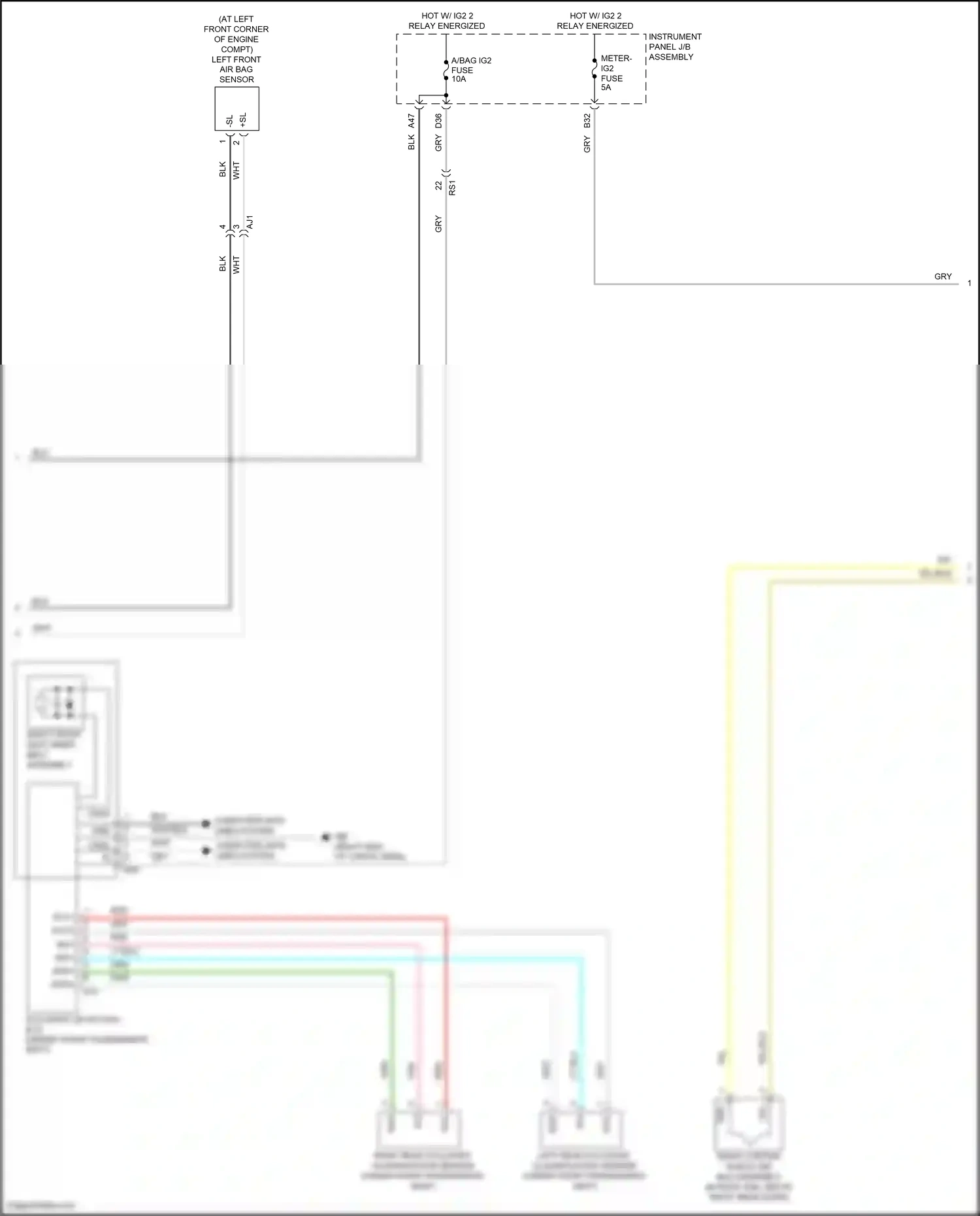 Wiring diagram left front air bag sensor for Lexus RX IV (2015-2019) (2 of 2)