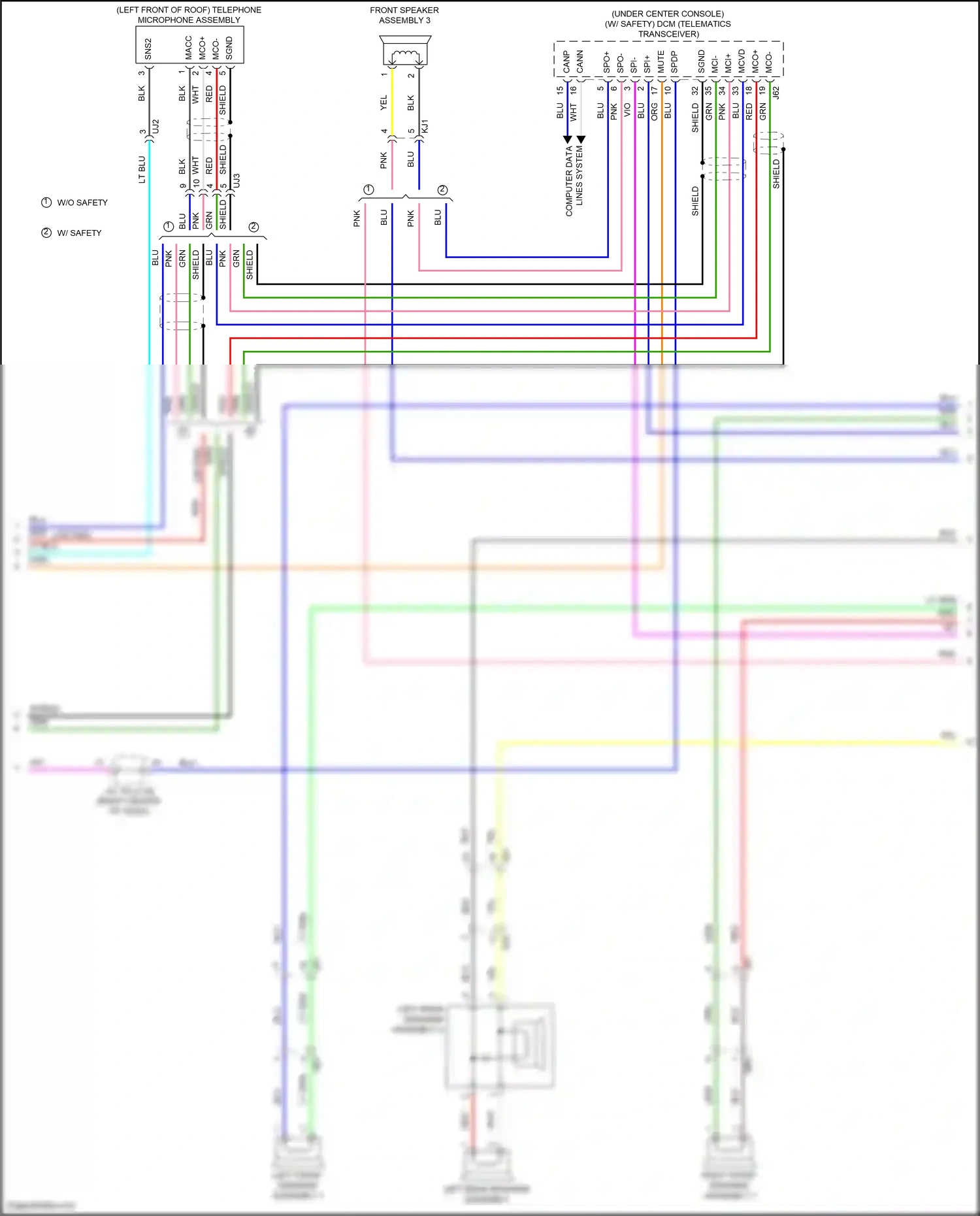 Wiring diagram left rear speaker assembly 2 for Lexus RX IV (2015-2019) (4 of 4)