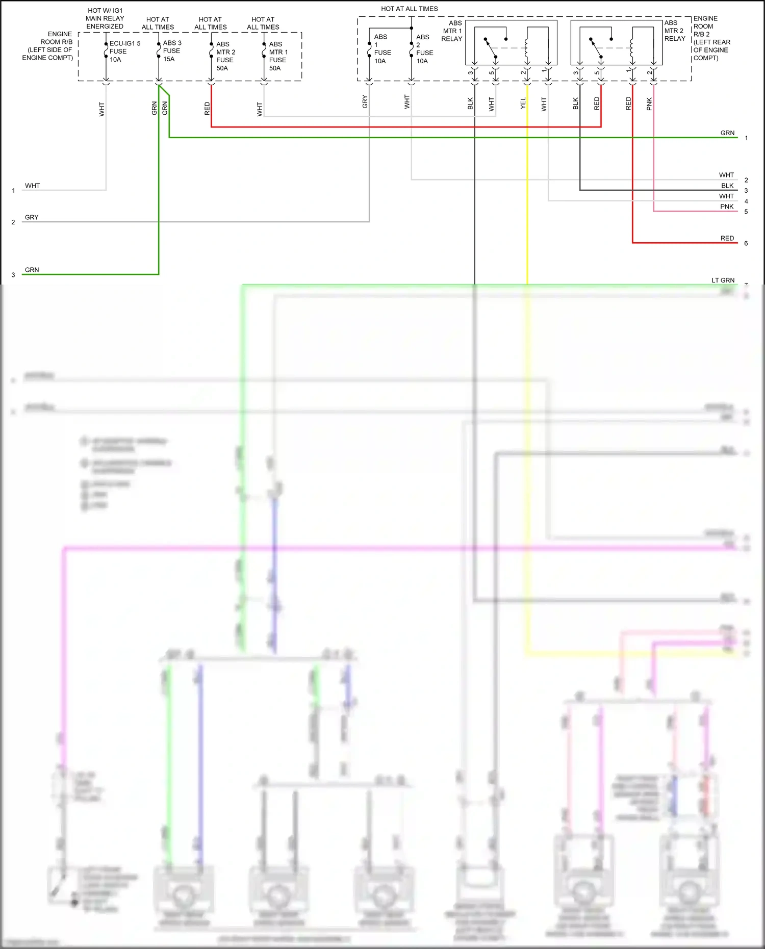 Lexus RX IV (2015-2019) right front skid control sensor wire wiring diagram  (2 of 5)