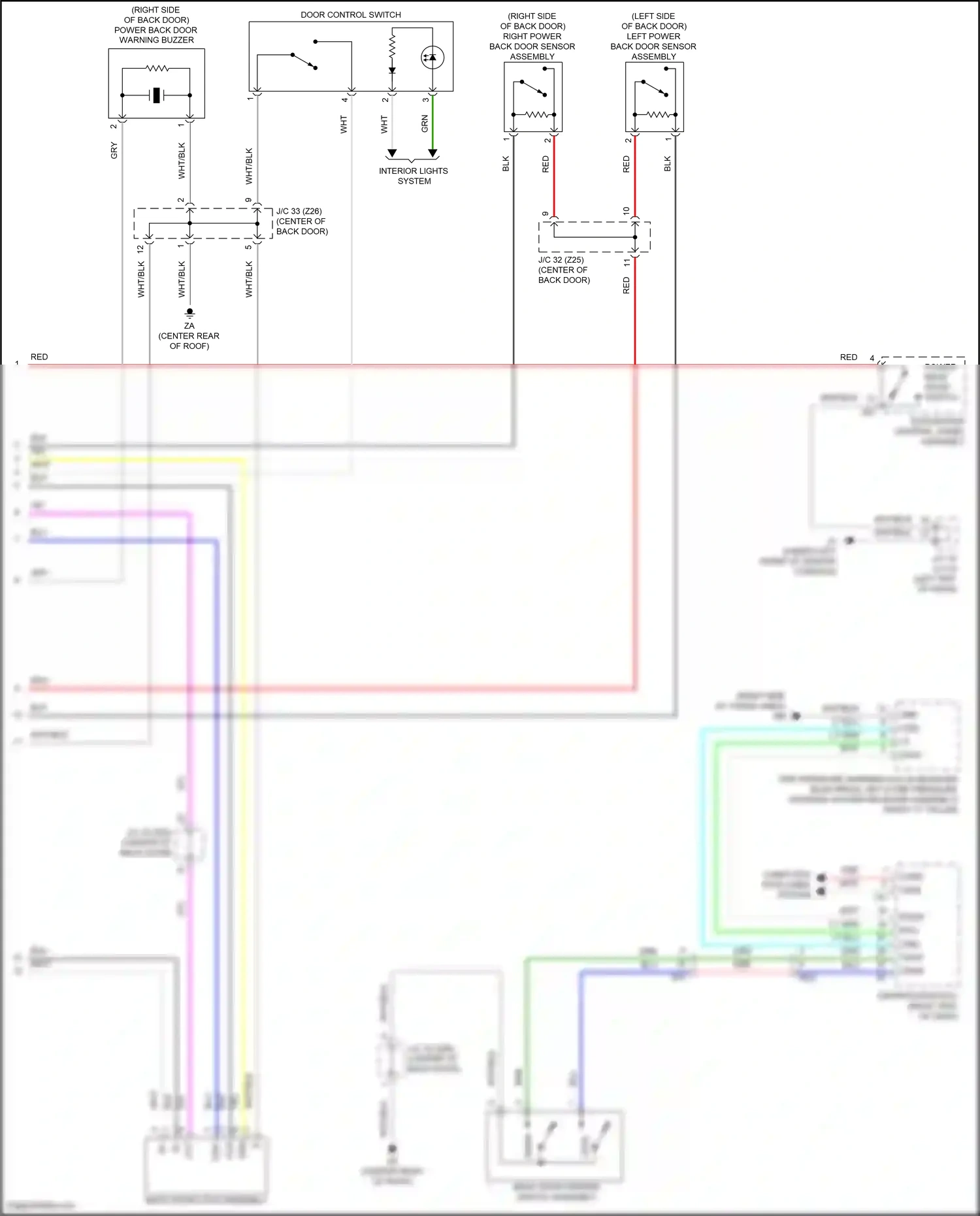 Wiring diagram right power back door sensor assembly for Lexus RX IV (2015-2019) (1 of 1)