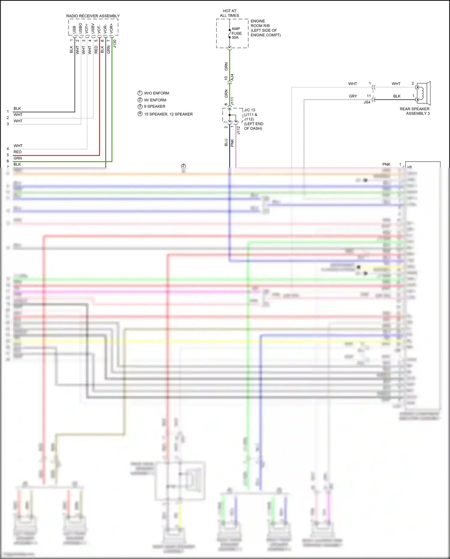 Wiring diagram right rear speaker assembly for Lexus RX IV (2015-2019) (1 of 4)