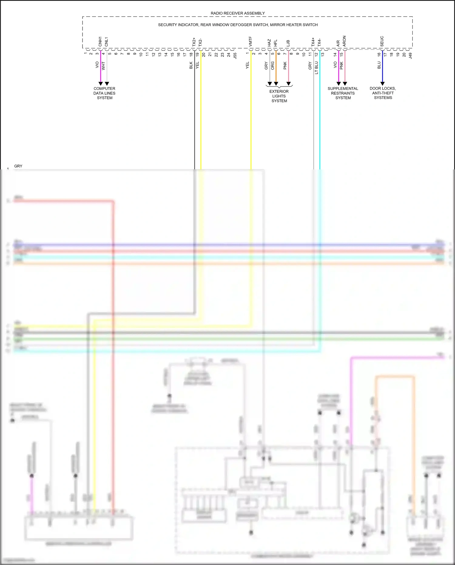 Wiring diagram supplemental restraints system for Lexus RX IV (2015-2019) (6 of 6)