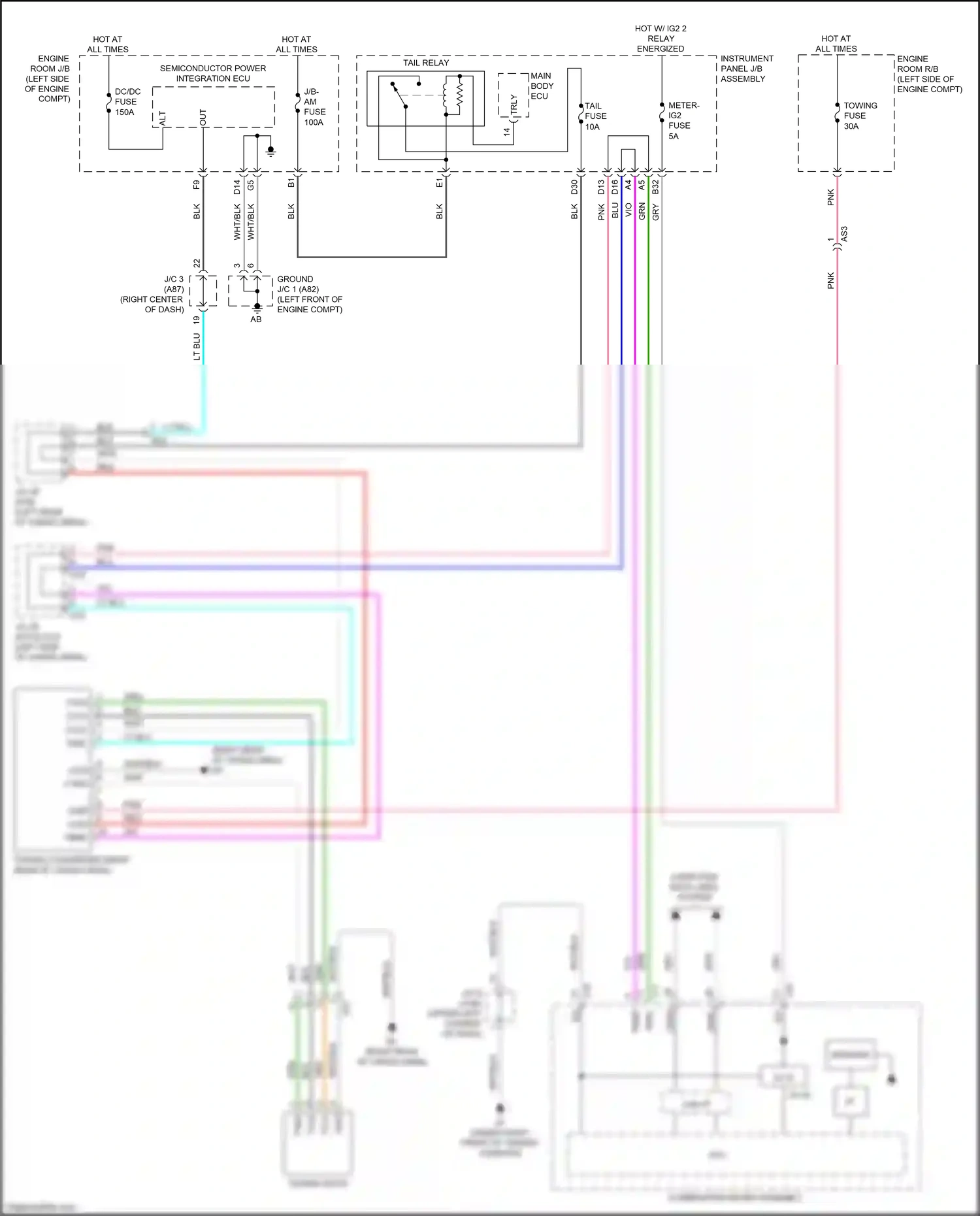 Wiring diagram tail relay for Lexus RX IV (2015-2019) (5 of 5)