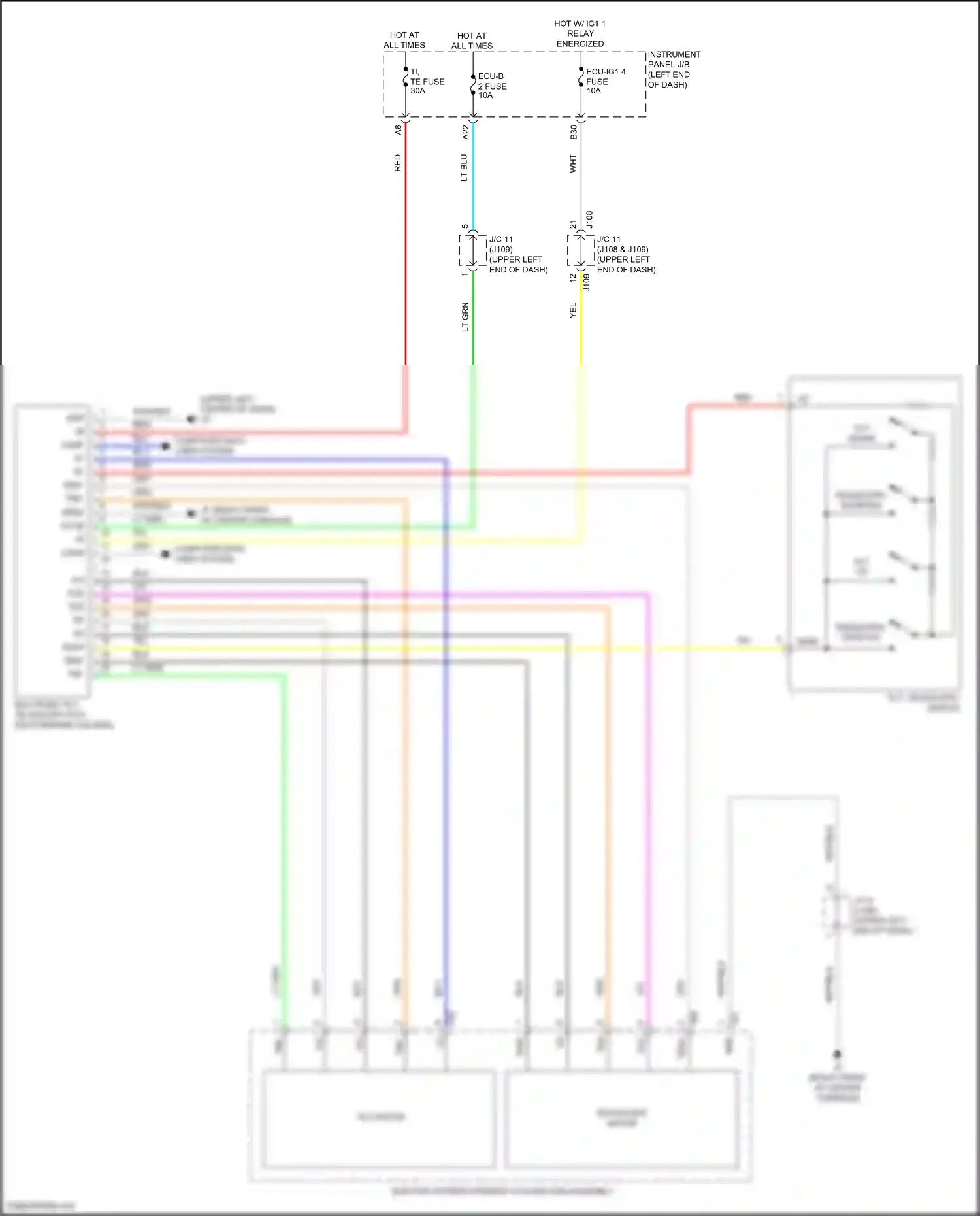 Wiring diagram tilt, telescopic switch for Lexus RX IV (2015-2019) (2 of 2)