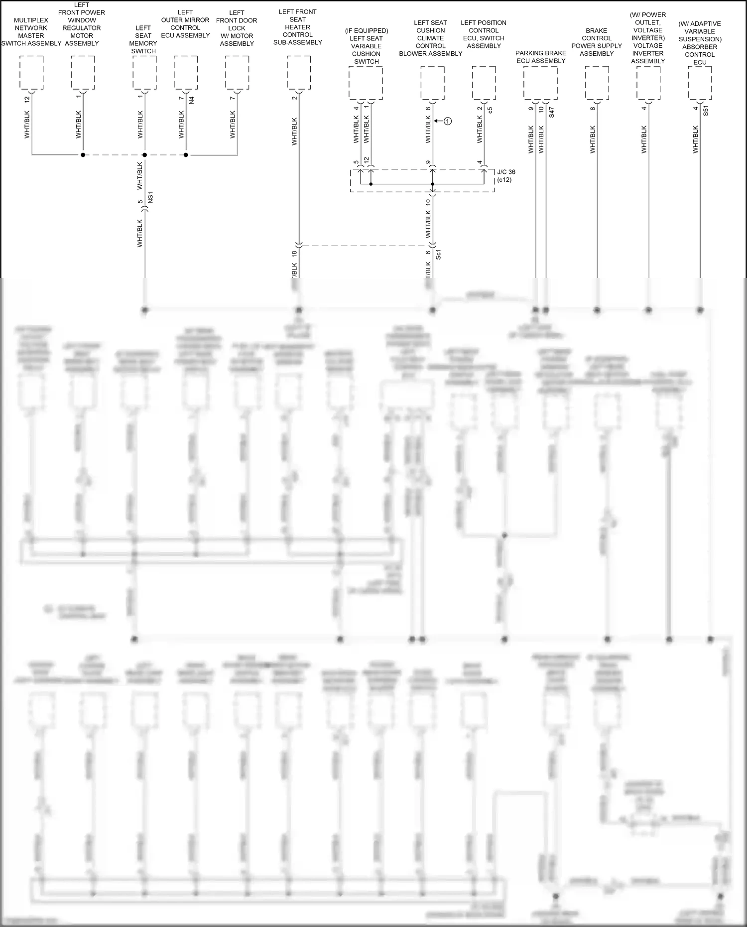Wiring diagram w/ climate control seat for Lexus RX IV (2015-2019) (2 of 2)